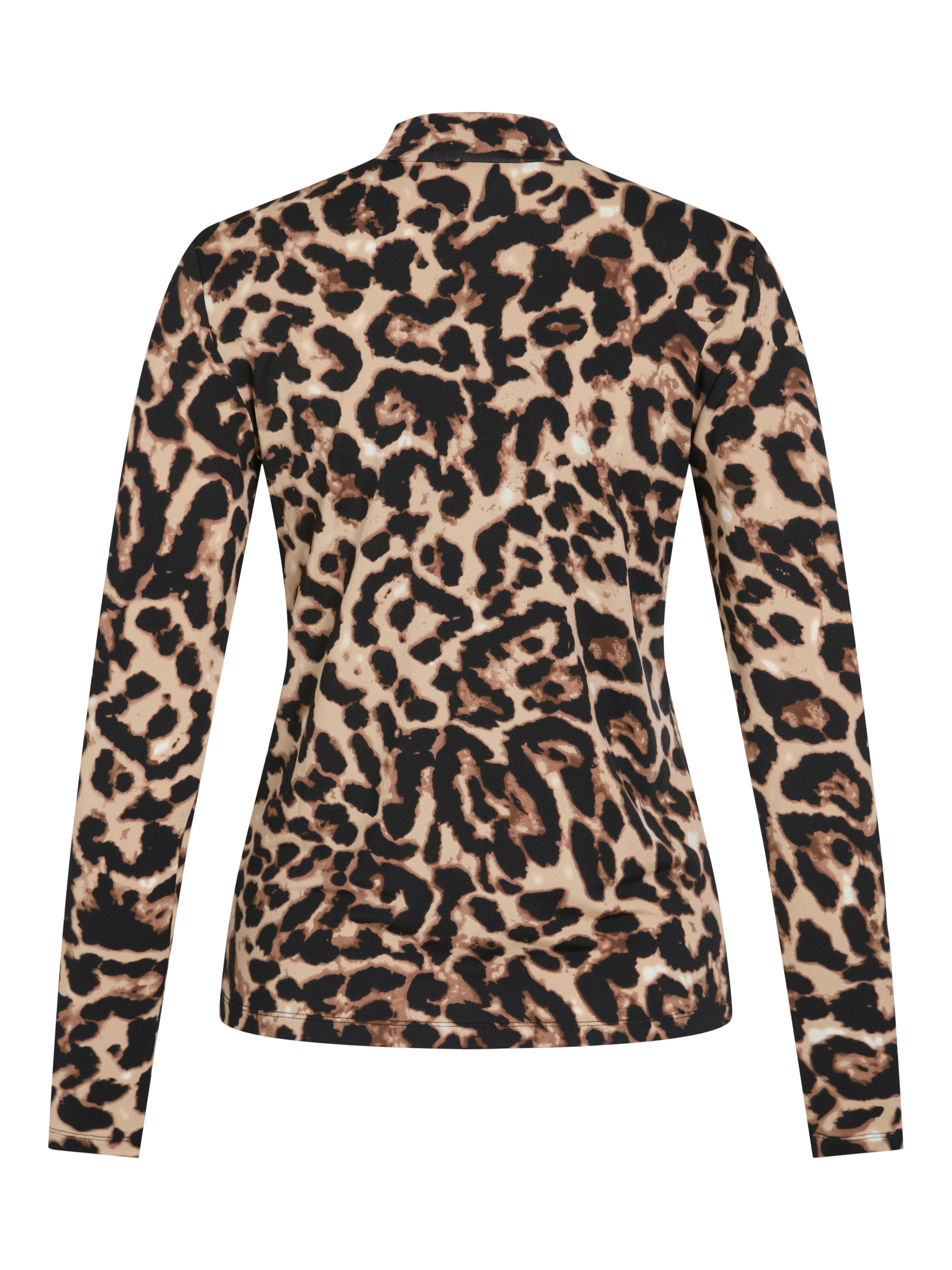 Ina High Neck Top (Black/Big Leo)