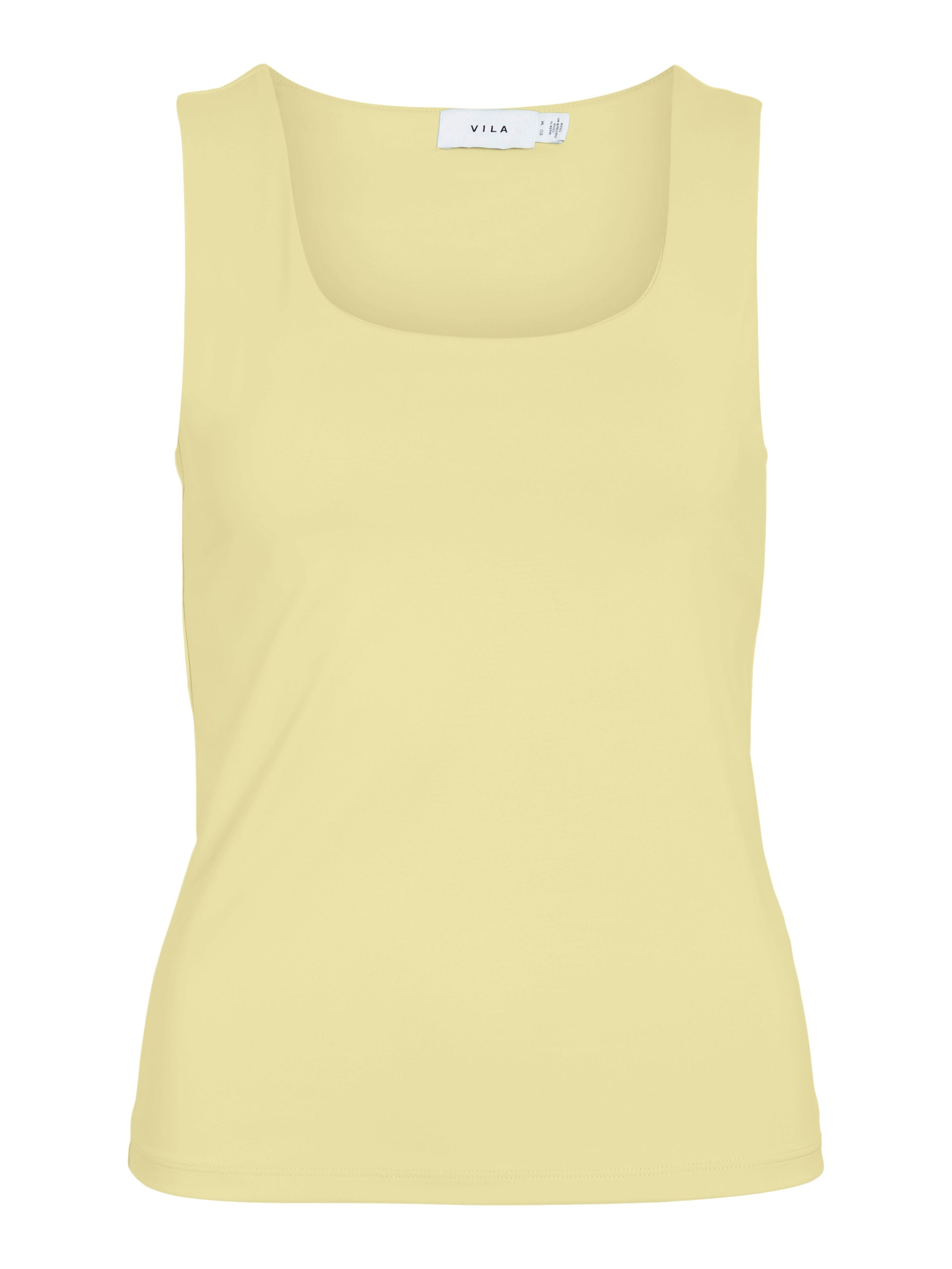 Kennza O-Neck Tank Top (Pastel Yellow)