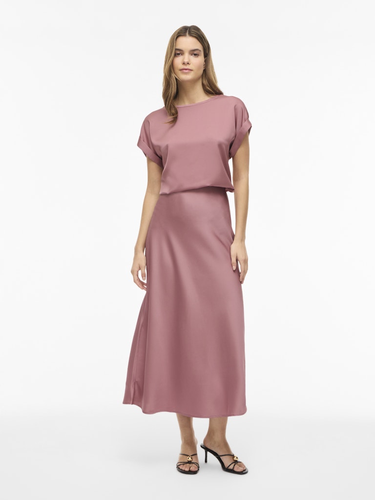 Vielette High Waisted Maxi Skirt (Nostalgia Rose)