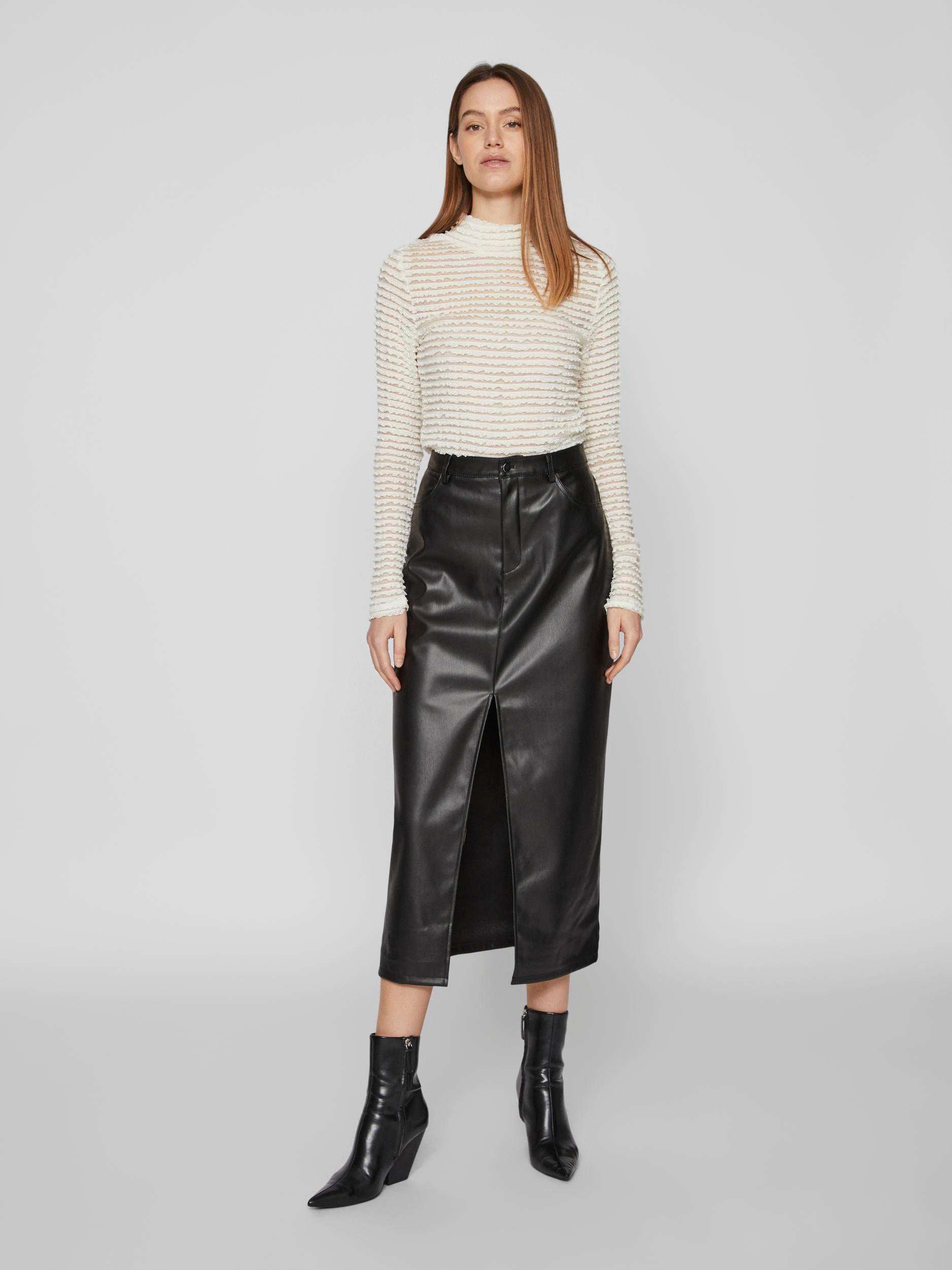 SINA H/W MIDI SKIRT (BLACK)
