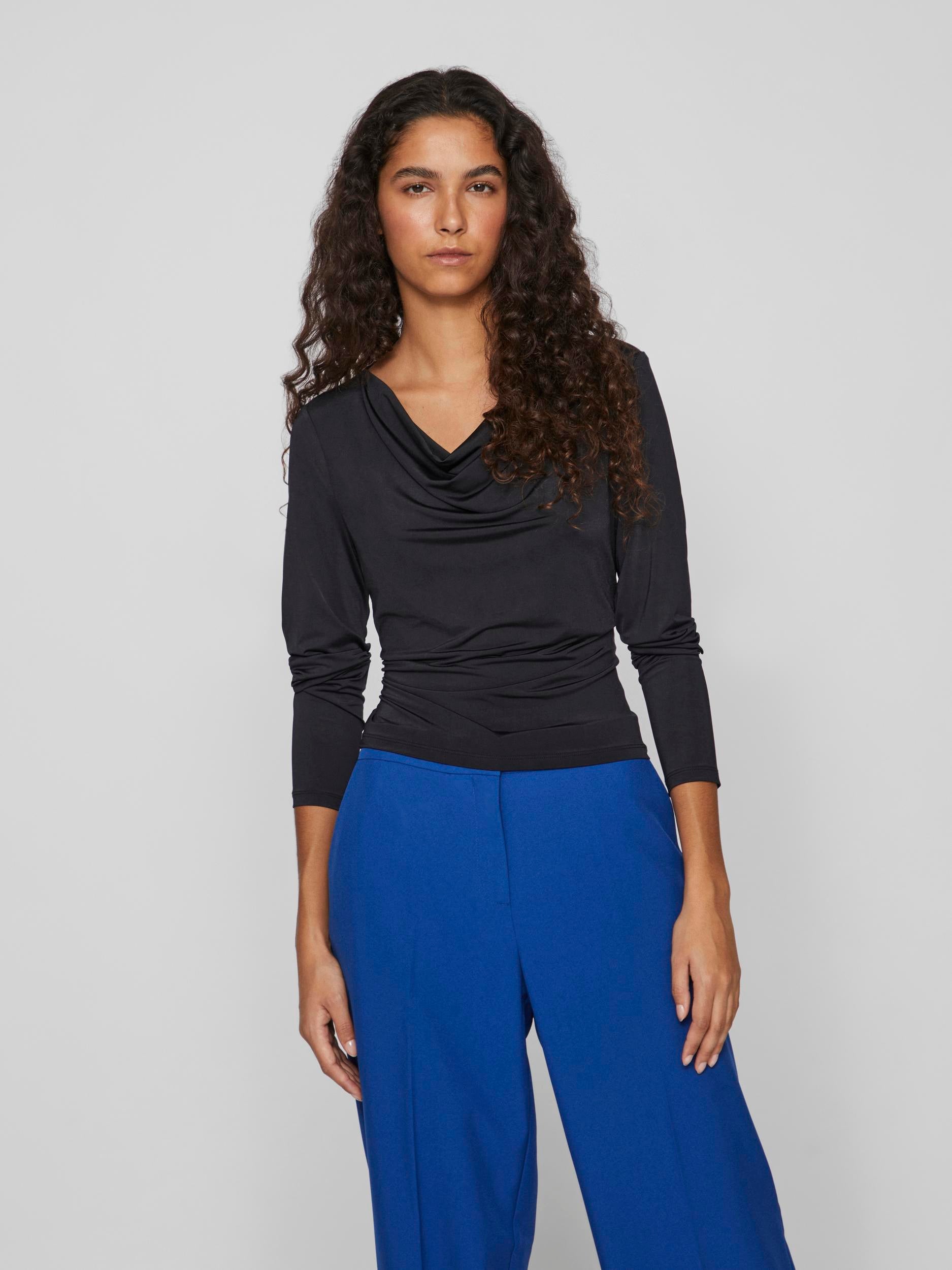 TIA COWL NECK TOP (BLACK) Love Cherish Top - Main Image