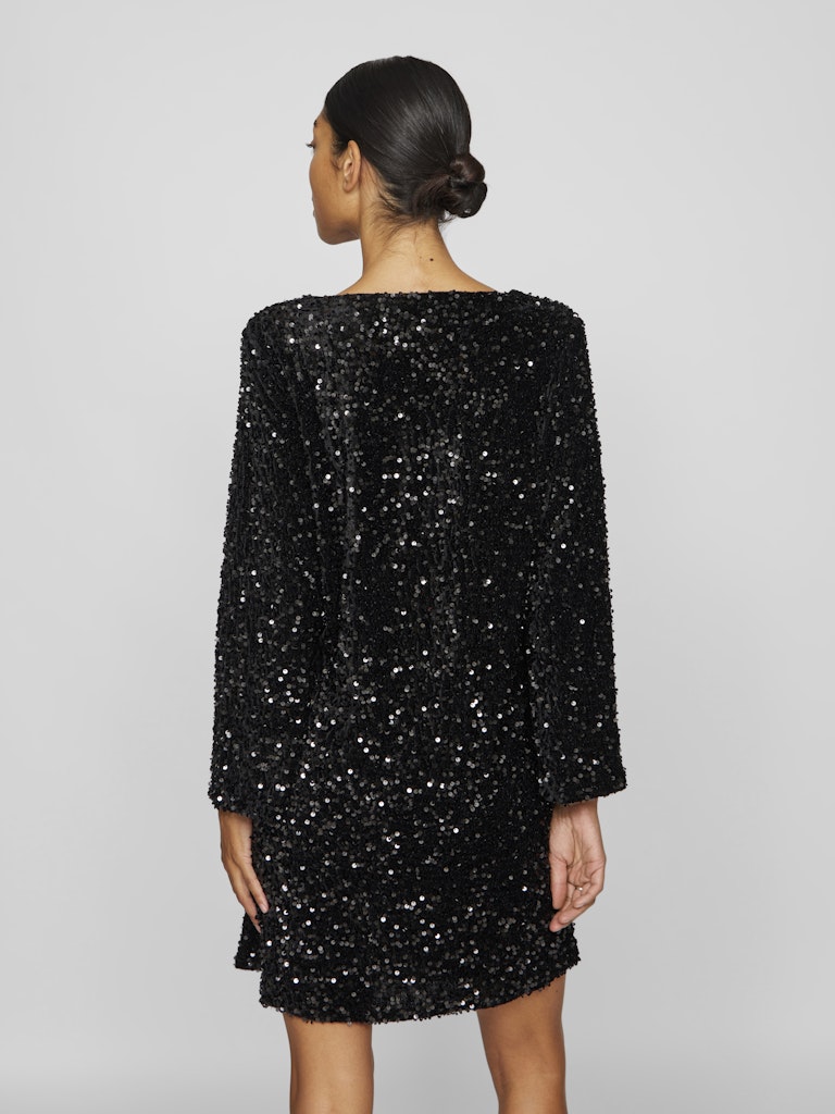 Faith Sequin Mini Dress (Black)