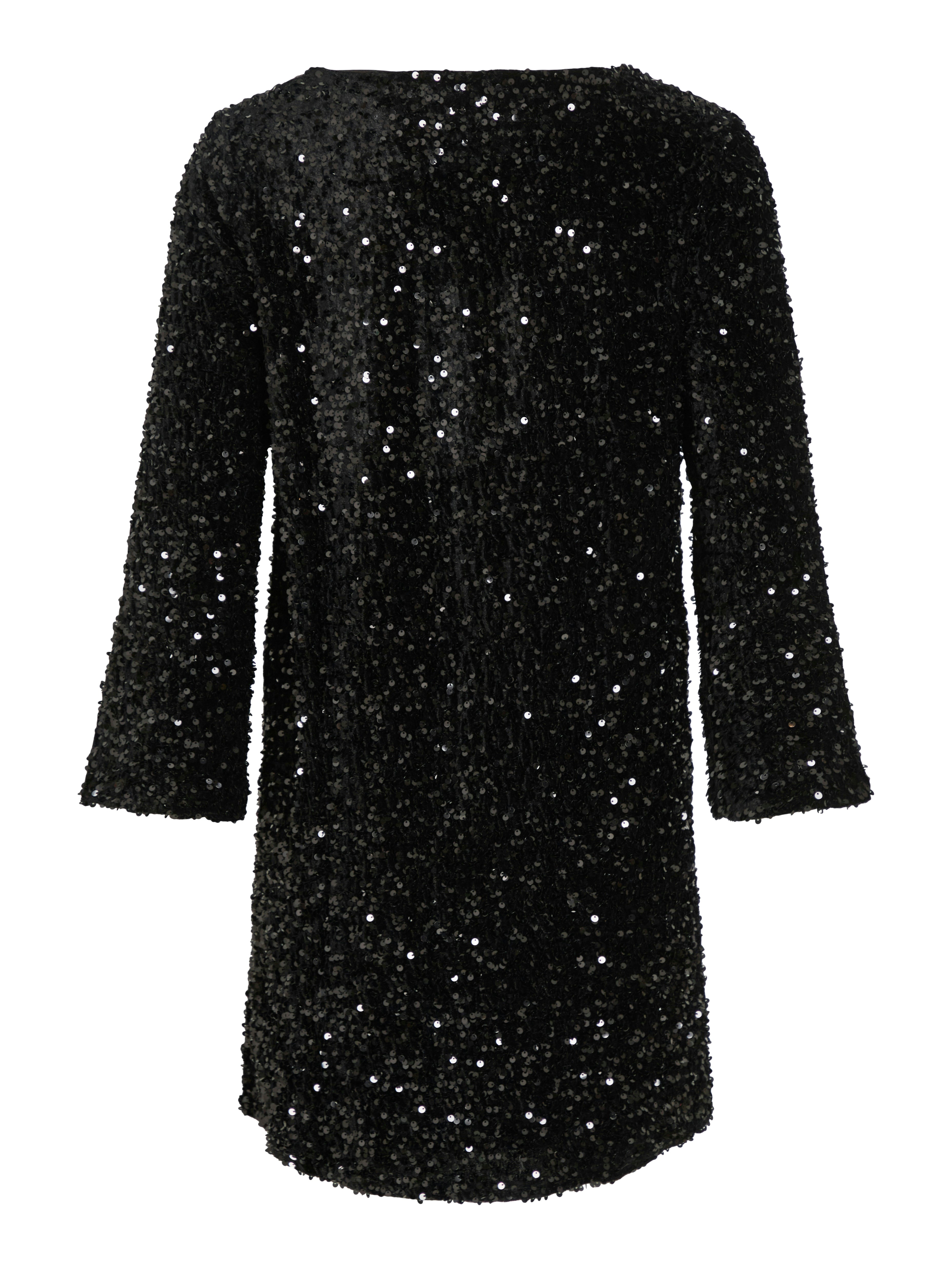 Faith Sequin Mini Dress (Black)