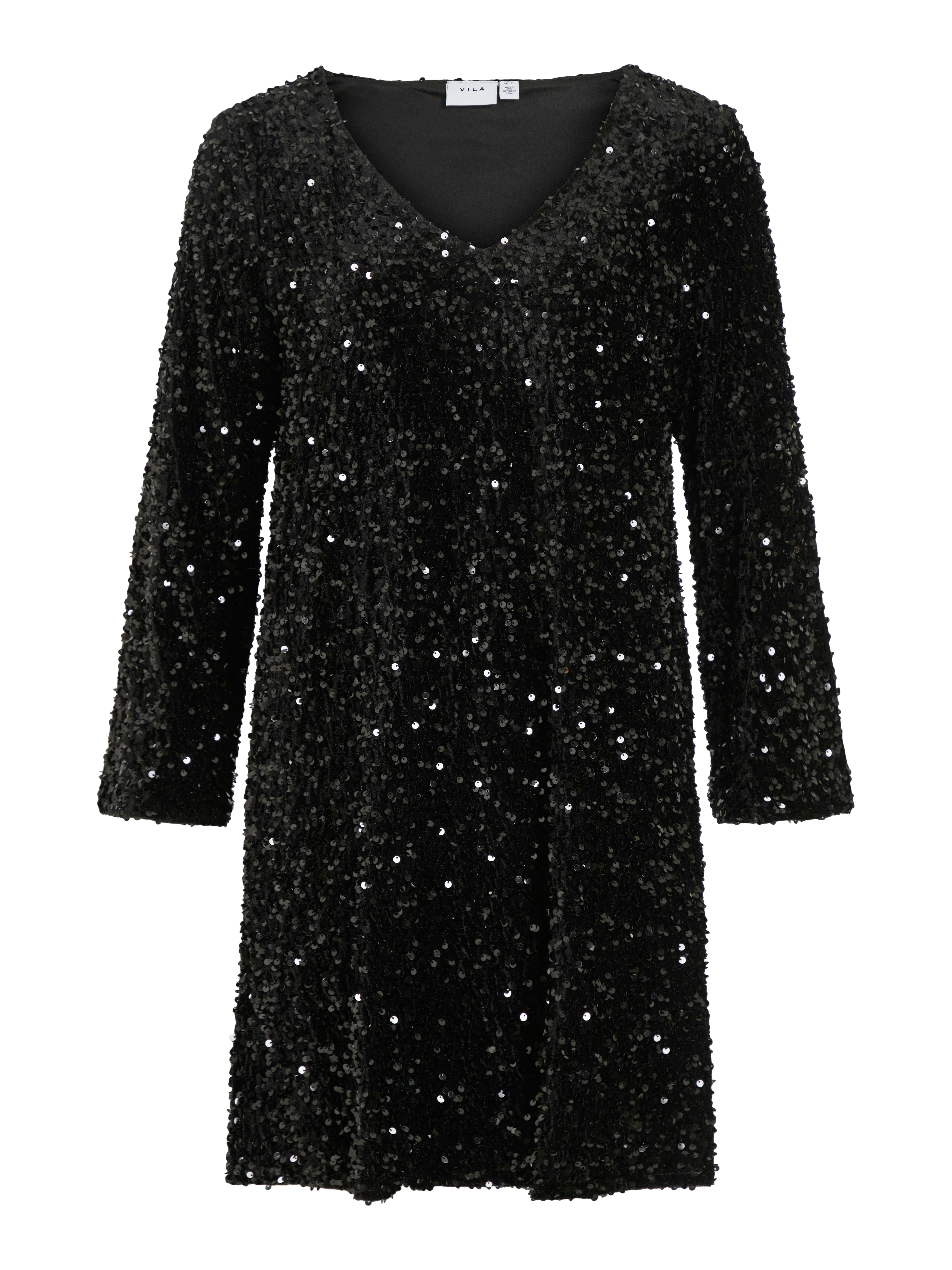 Faith Sequin Mini Dress (Black)