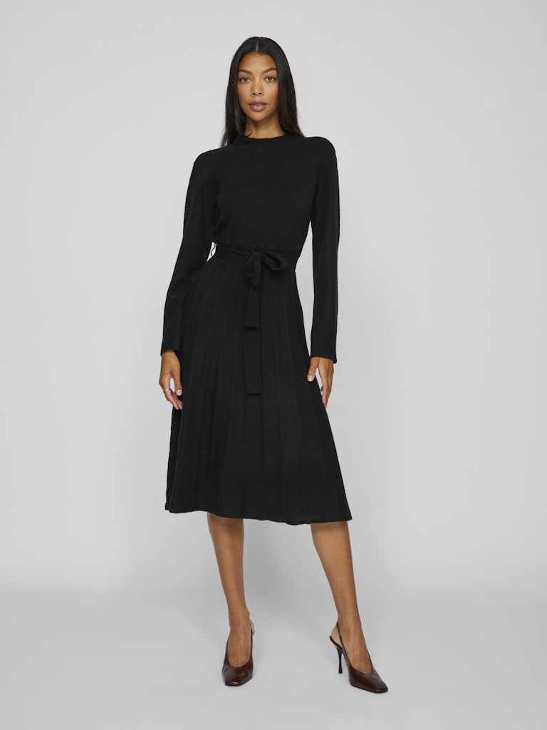 Trinney Belted Knit Dress (Black)