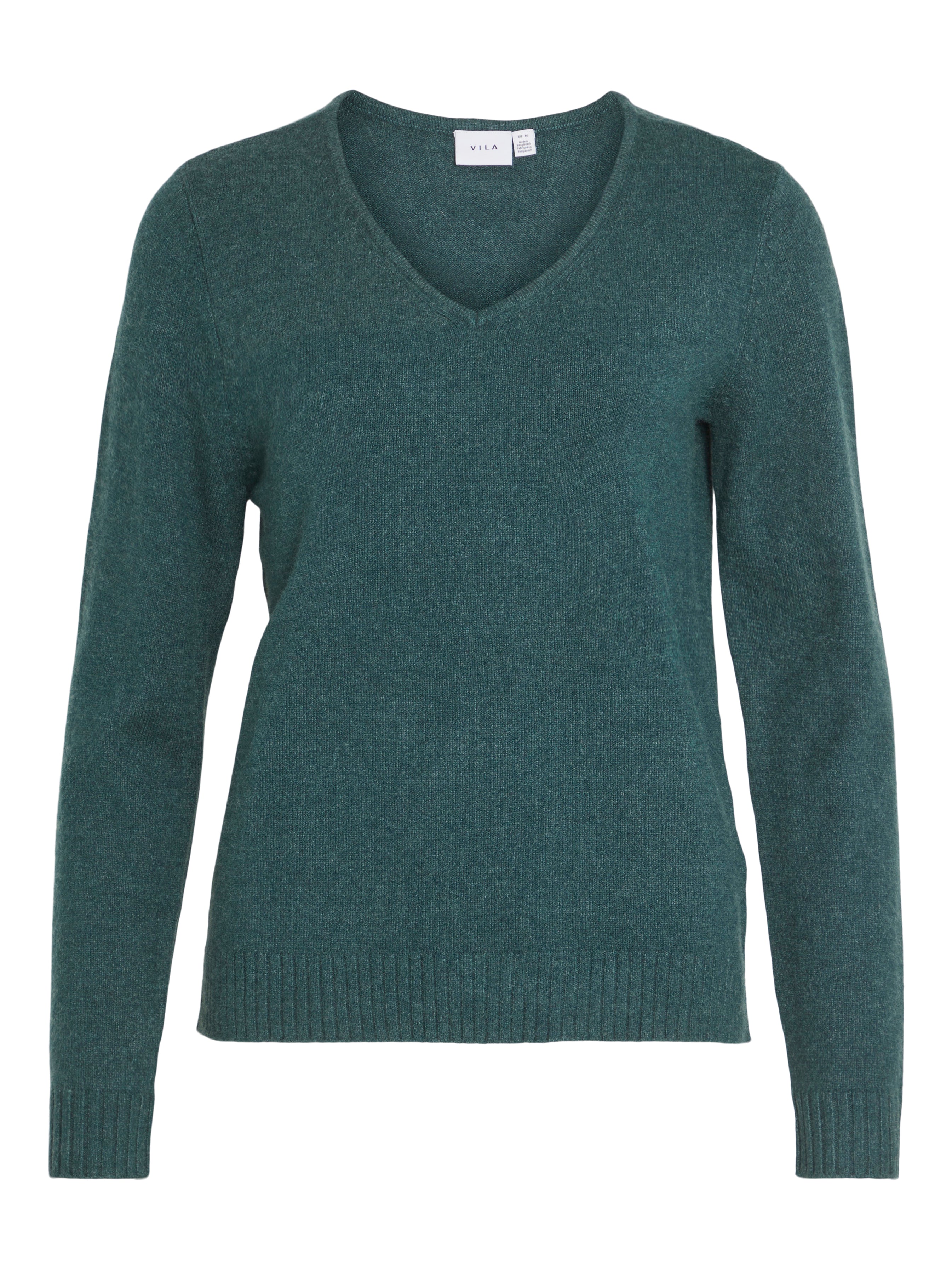 Miela V-Neck Jumper (Pineneedle/Dark Melange)
