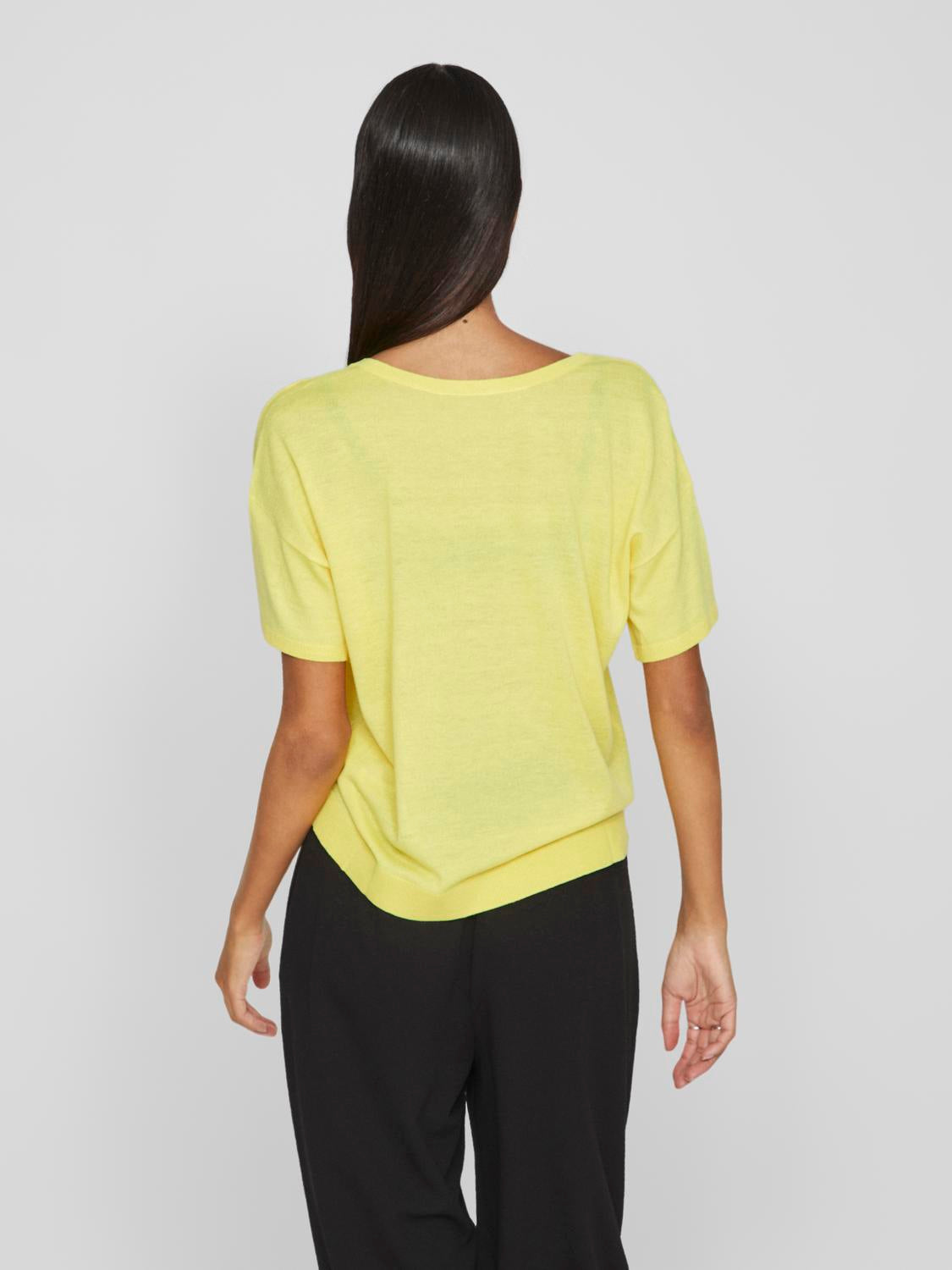 Beryl V-Neck Knit Top (Sheen/Melange)