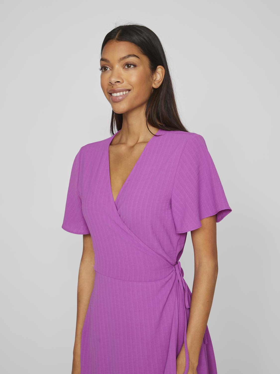Lovie Wrap Midi Dress (Cattleya Orchid)