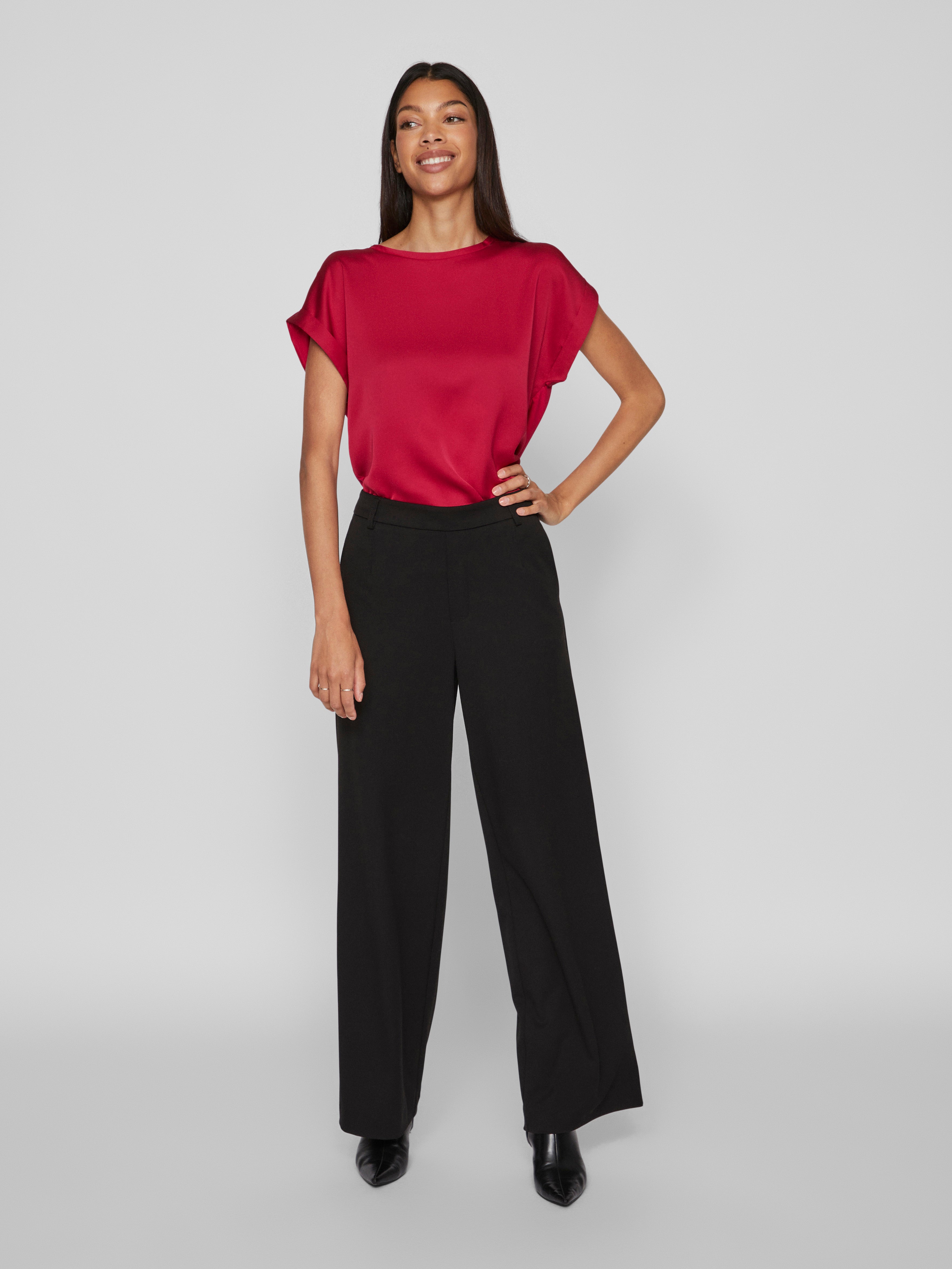 Elle Satin Top (Cerise)