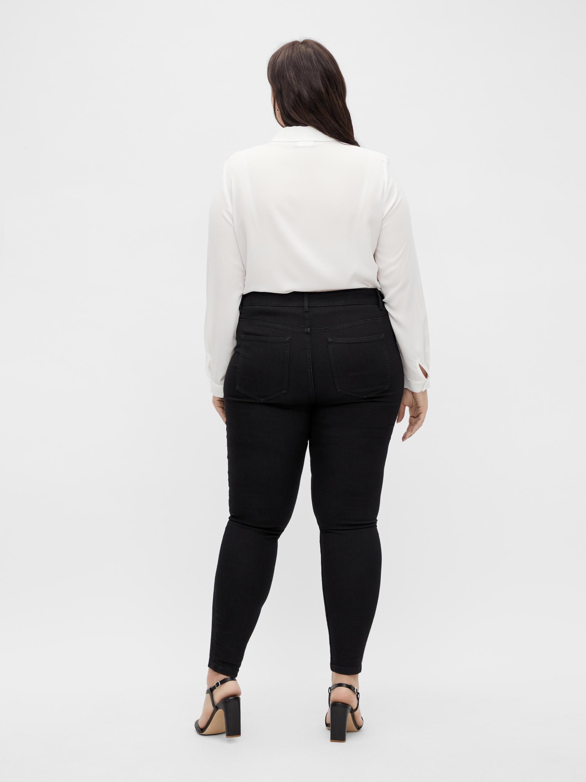 GERI H/WASTED JEGGINGS (BLACK DENIM)