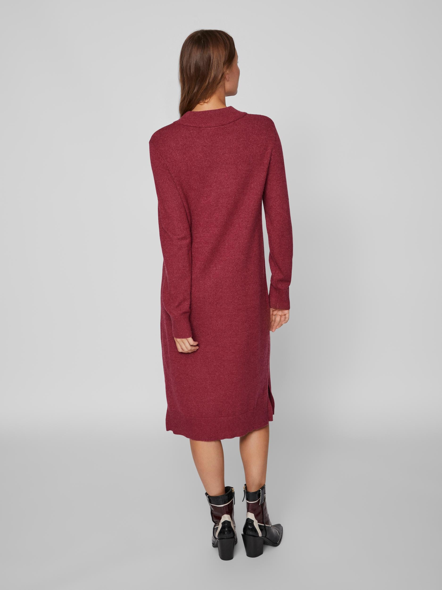 VERONICA CREW NECK MIDI DRESS (BEET RED)