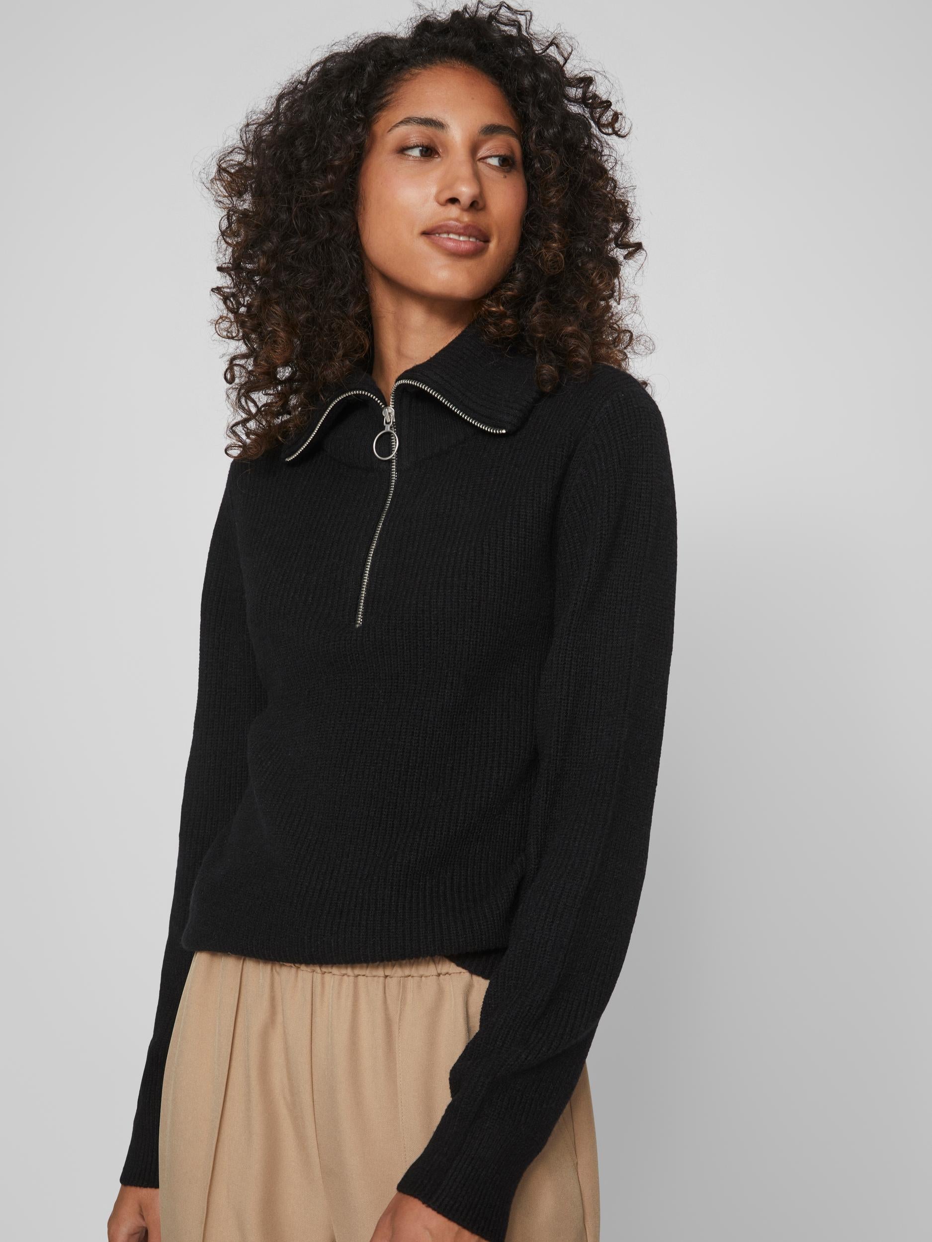 VERONICA ZIP JUMPER (BLACK)