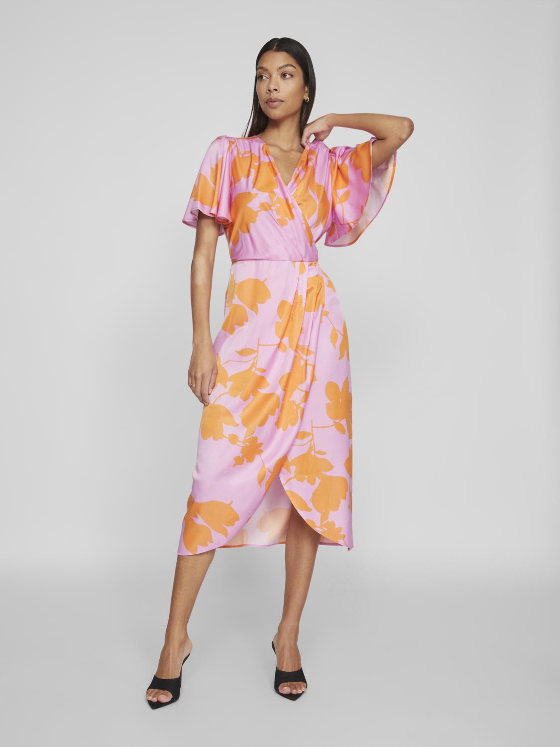 V Neck Wrap Midi Dress StyleCast Women V-Neck Wrap Midi Dress