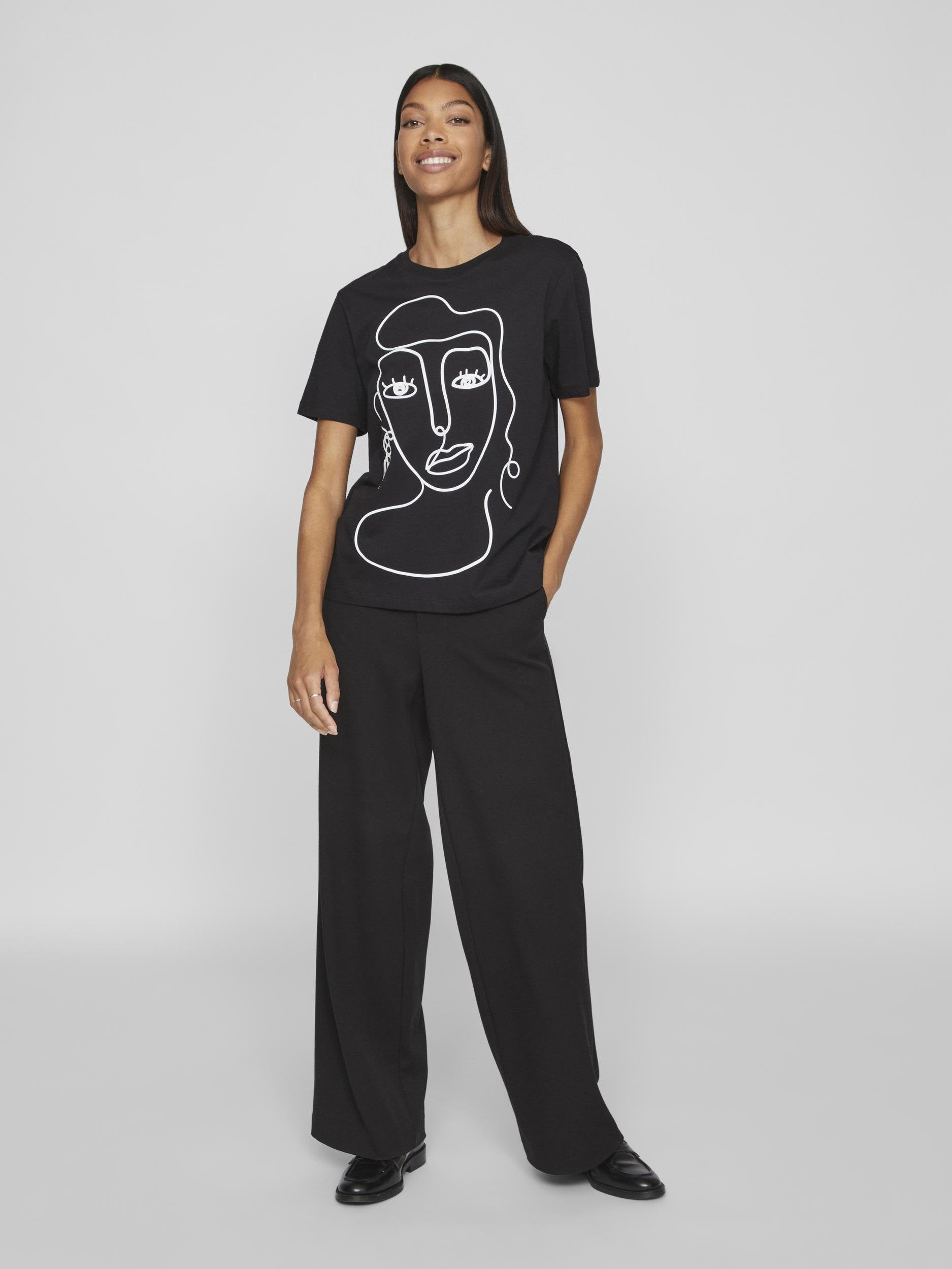 VIANNA T-SHIRT (BLACK/WHITE FACE)