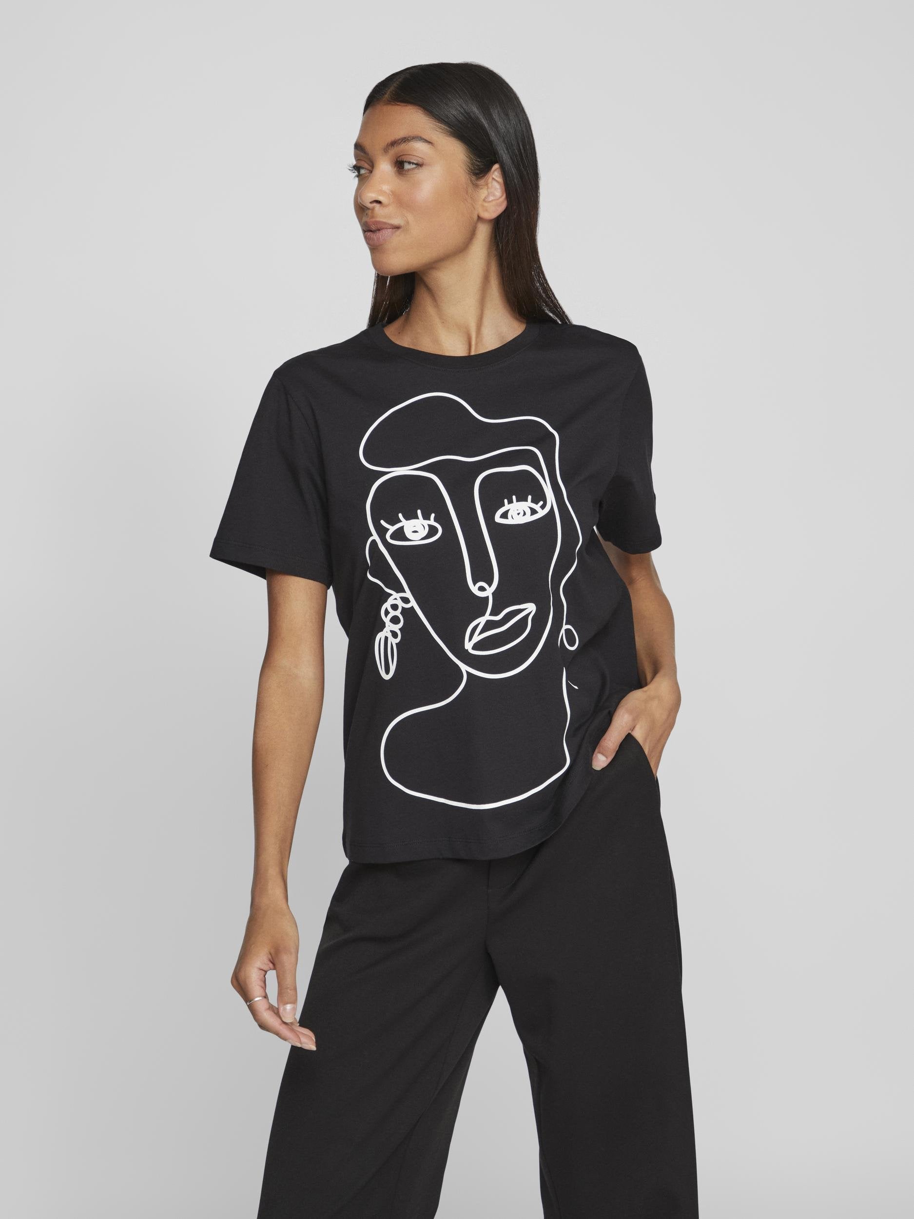 VIANNA T-SHIRT (BLACK/WHITE FACE)