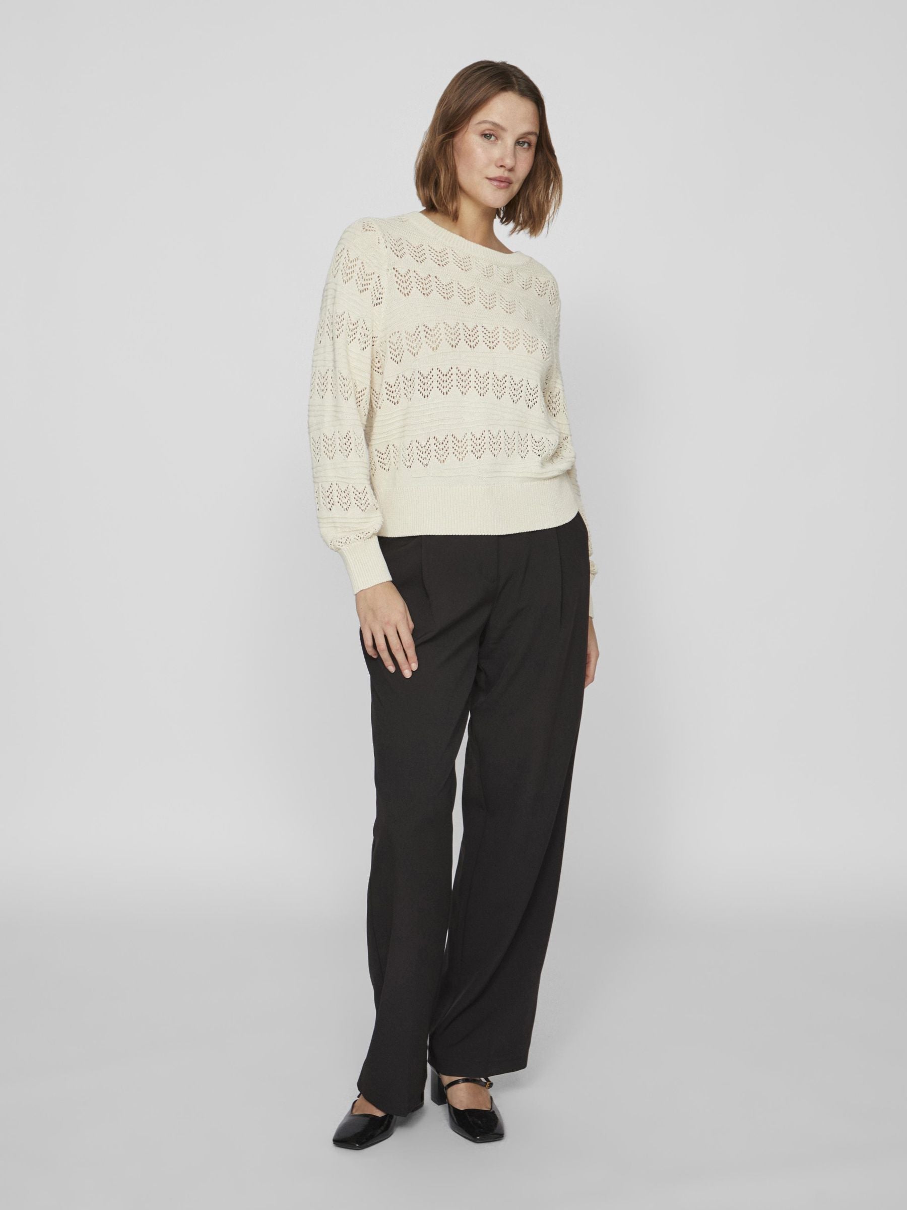 Cathy Pointelle Knit Top (Birch)