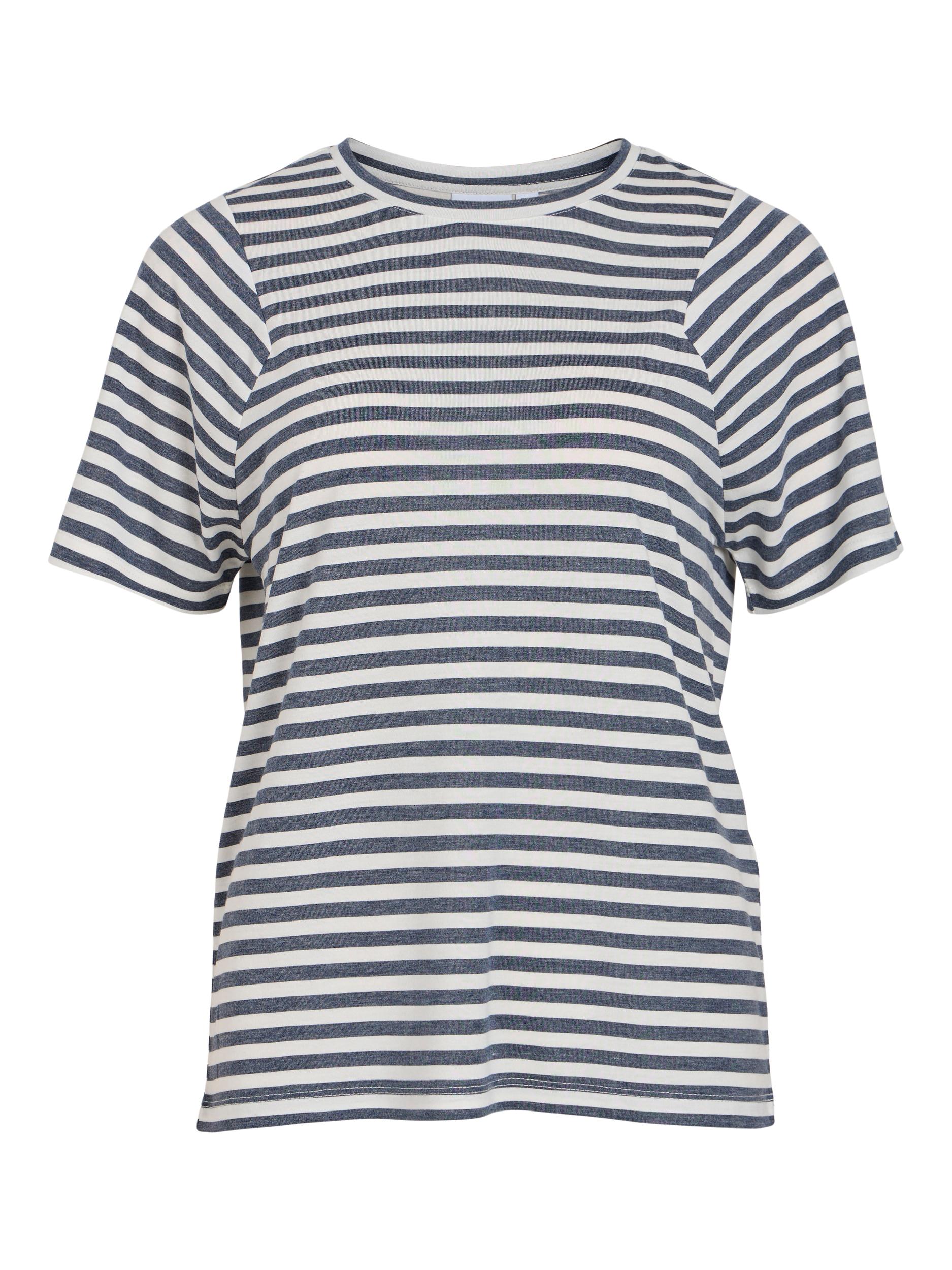 CANDIE T-SHIRT (CLOUD DANCER/NAVY BLAZE)