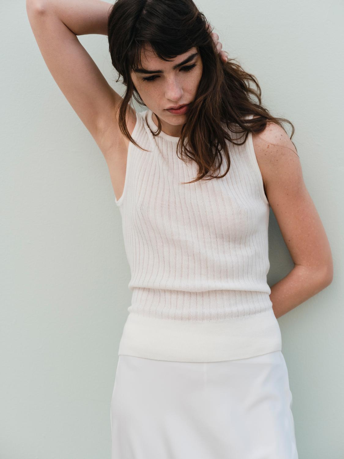 Andie Knit Top (Egret)