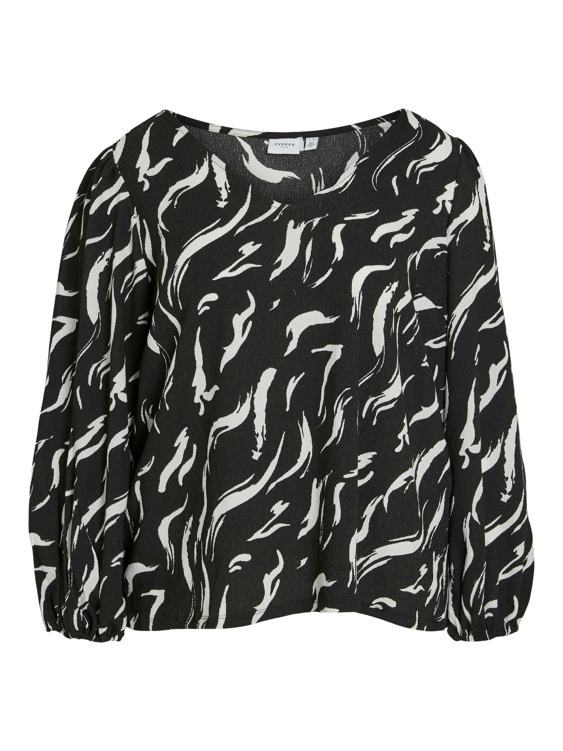 LAYA V-NECK TOP (BLACK/WHITE)