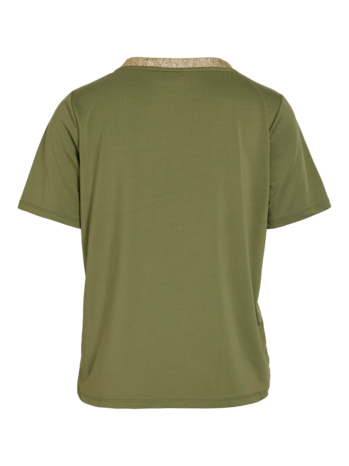Hekla V-Neck Top (Oil Green/Glitter)