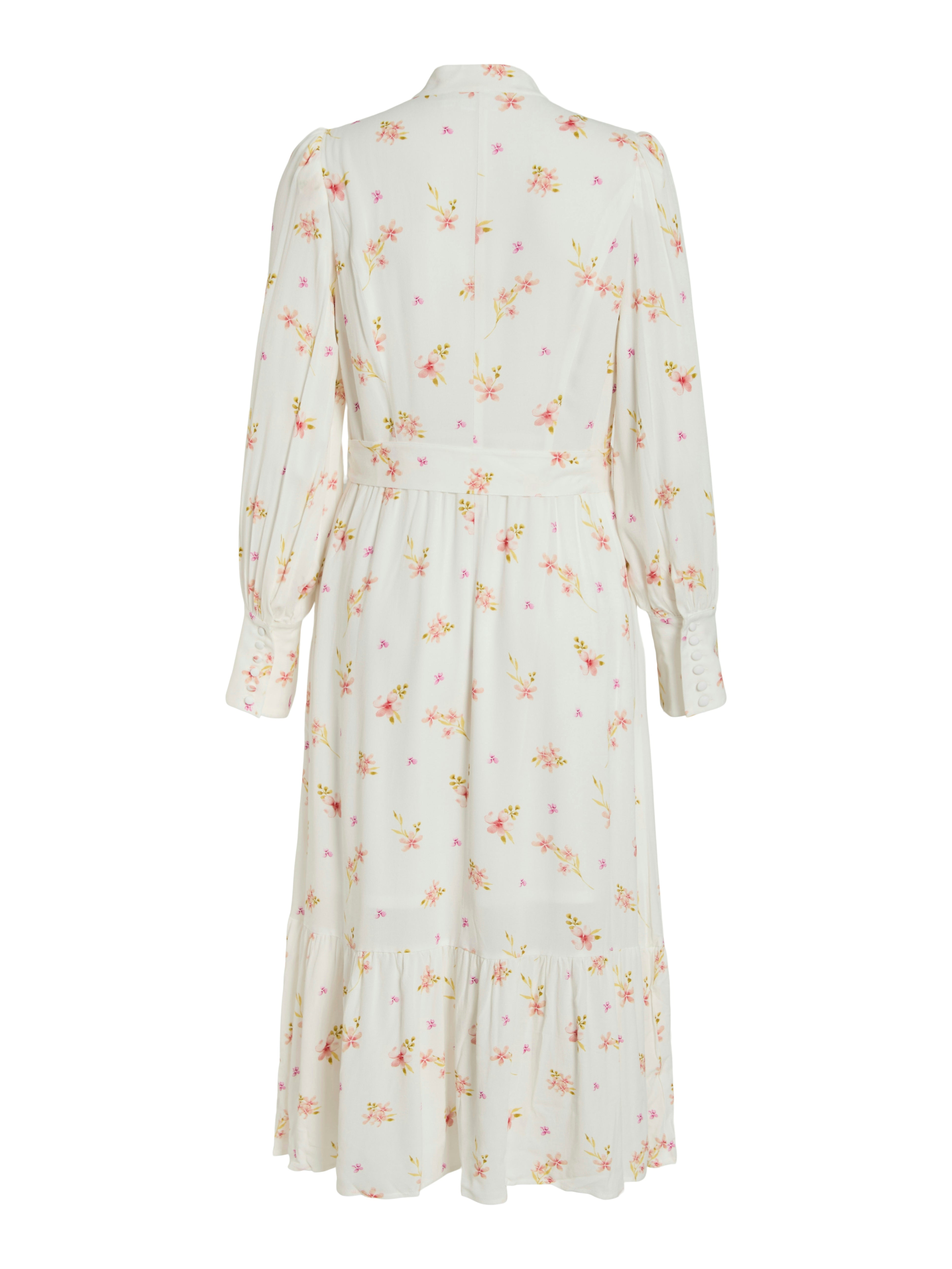 Nella Long Sleeve Midi Dress (Birch/Light Flower)