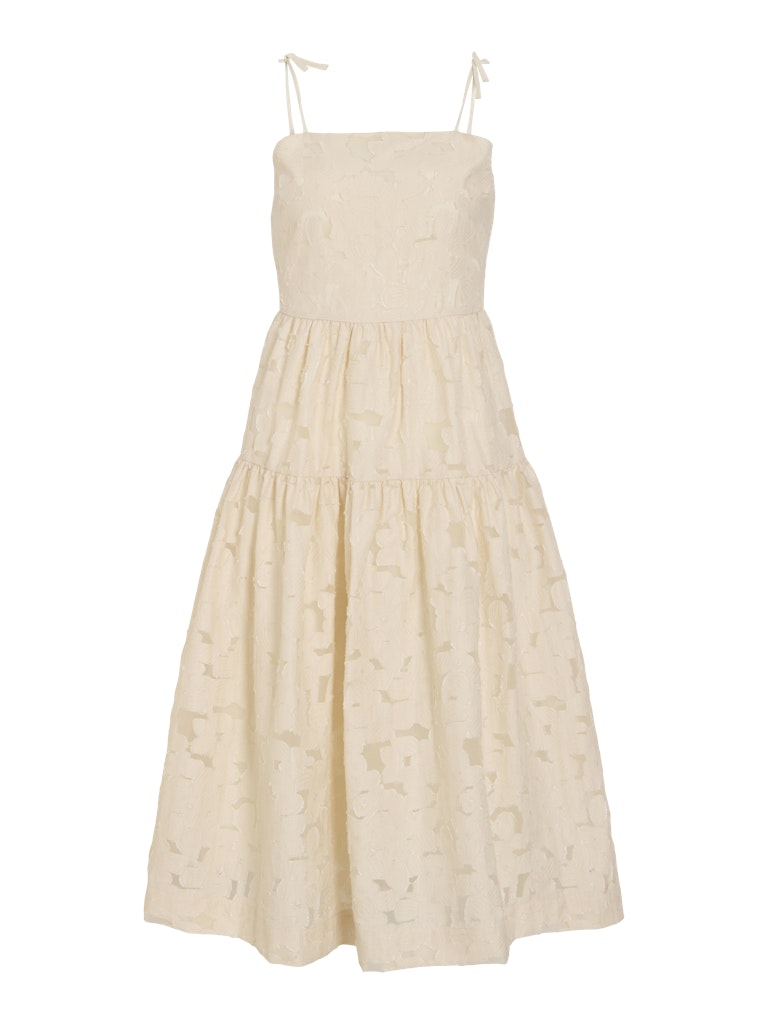 Helna Strap Midi Dress (Birch/Jacquard)