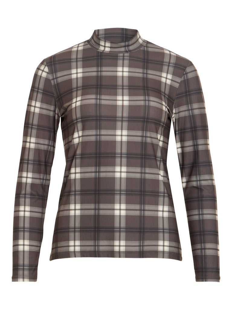 Leona High Neck Top (Coffee Bean/Sandshell)