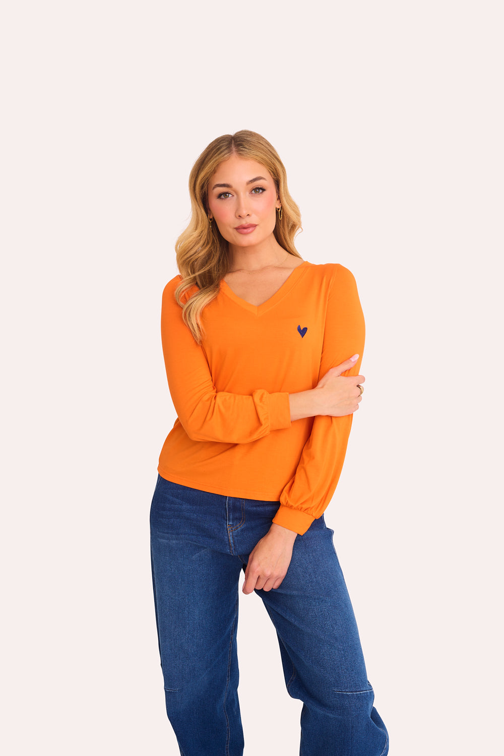 Opal V-Neck Top (Coral)