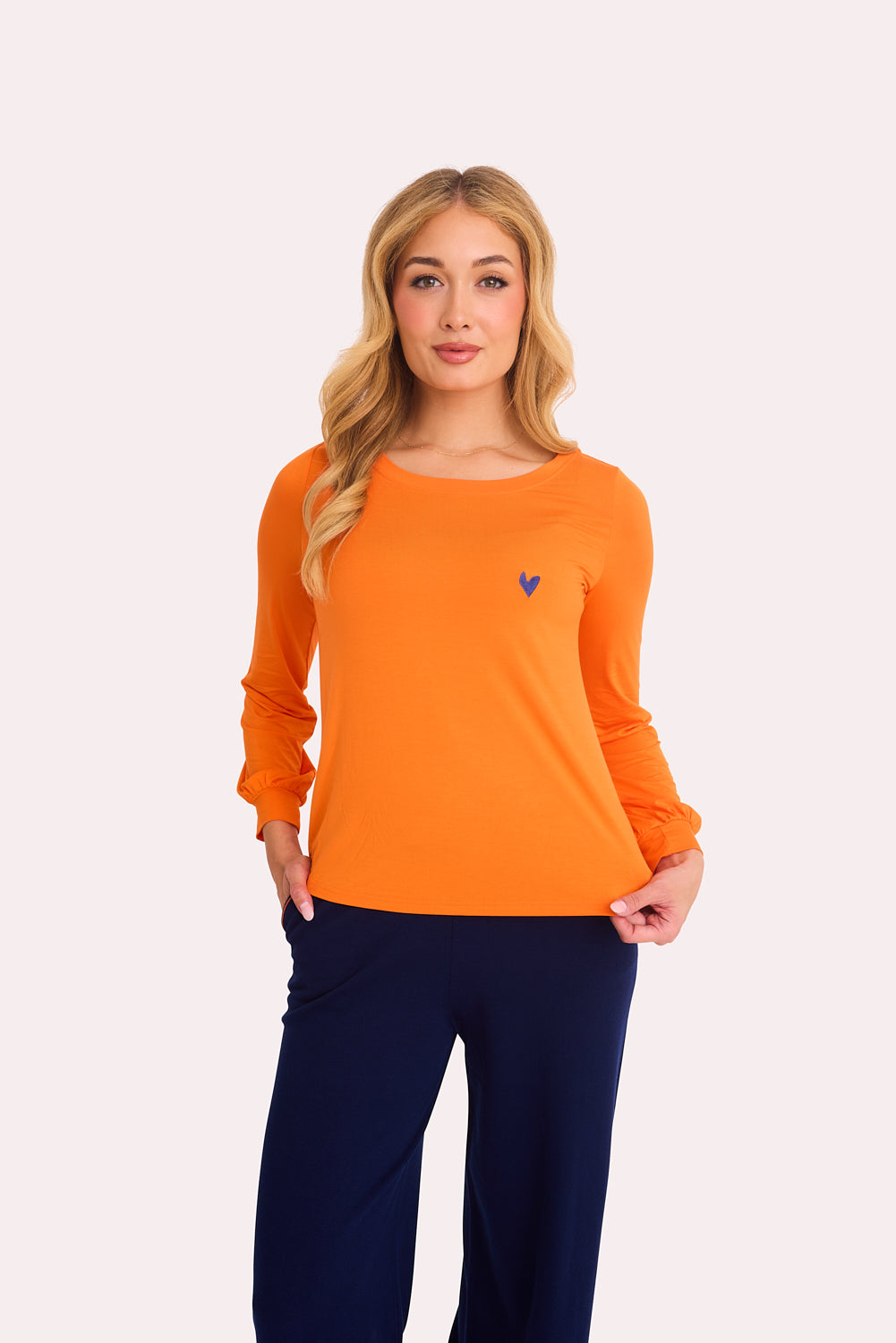 Allure Round Neck Top (Coral)