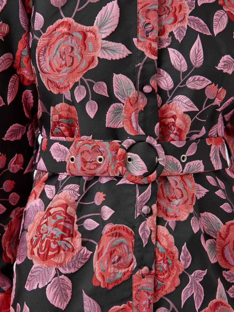 Kari Jacquard Mini Dress (Black)