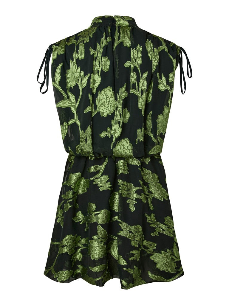Dash Mini Dress (Black/Moss)