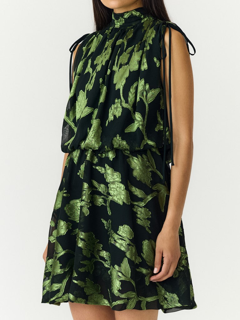Dash Mini Dress (Black/Moss)