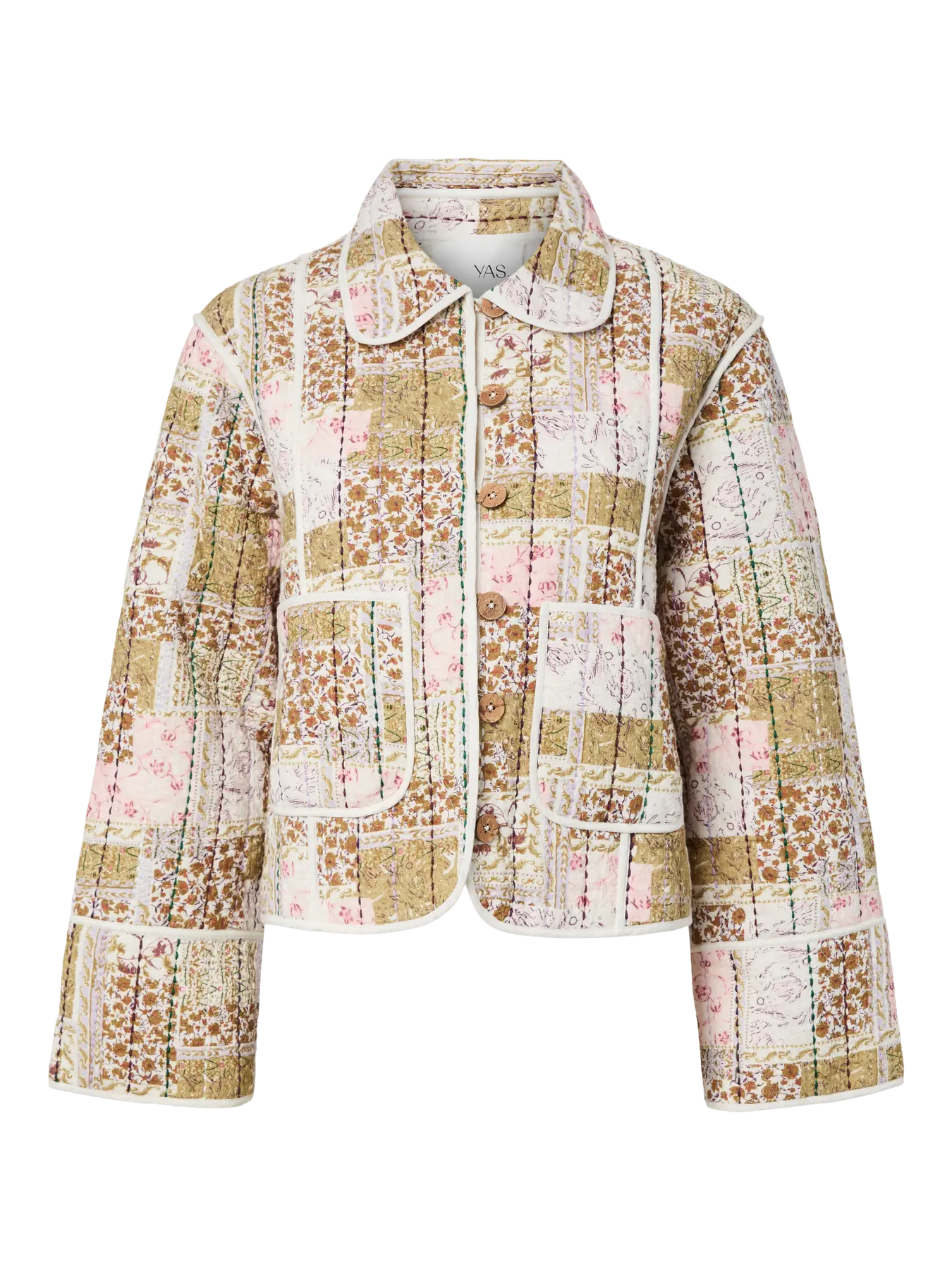 Zena Quilted Jacket (Olive/Pink)