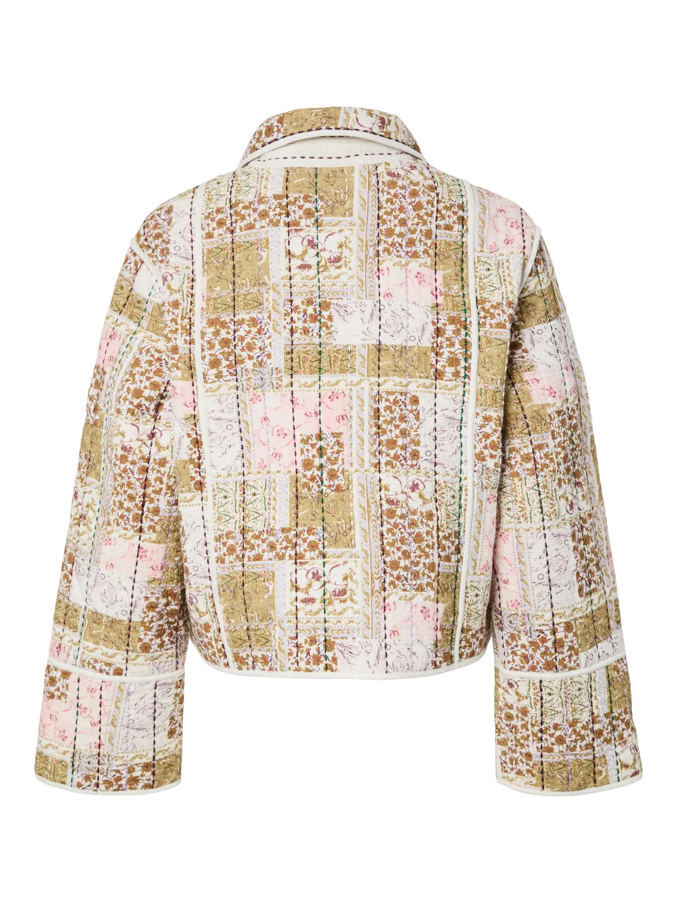 Zena Quilted Jacket (Olive/Pink)