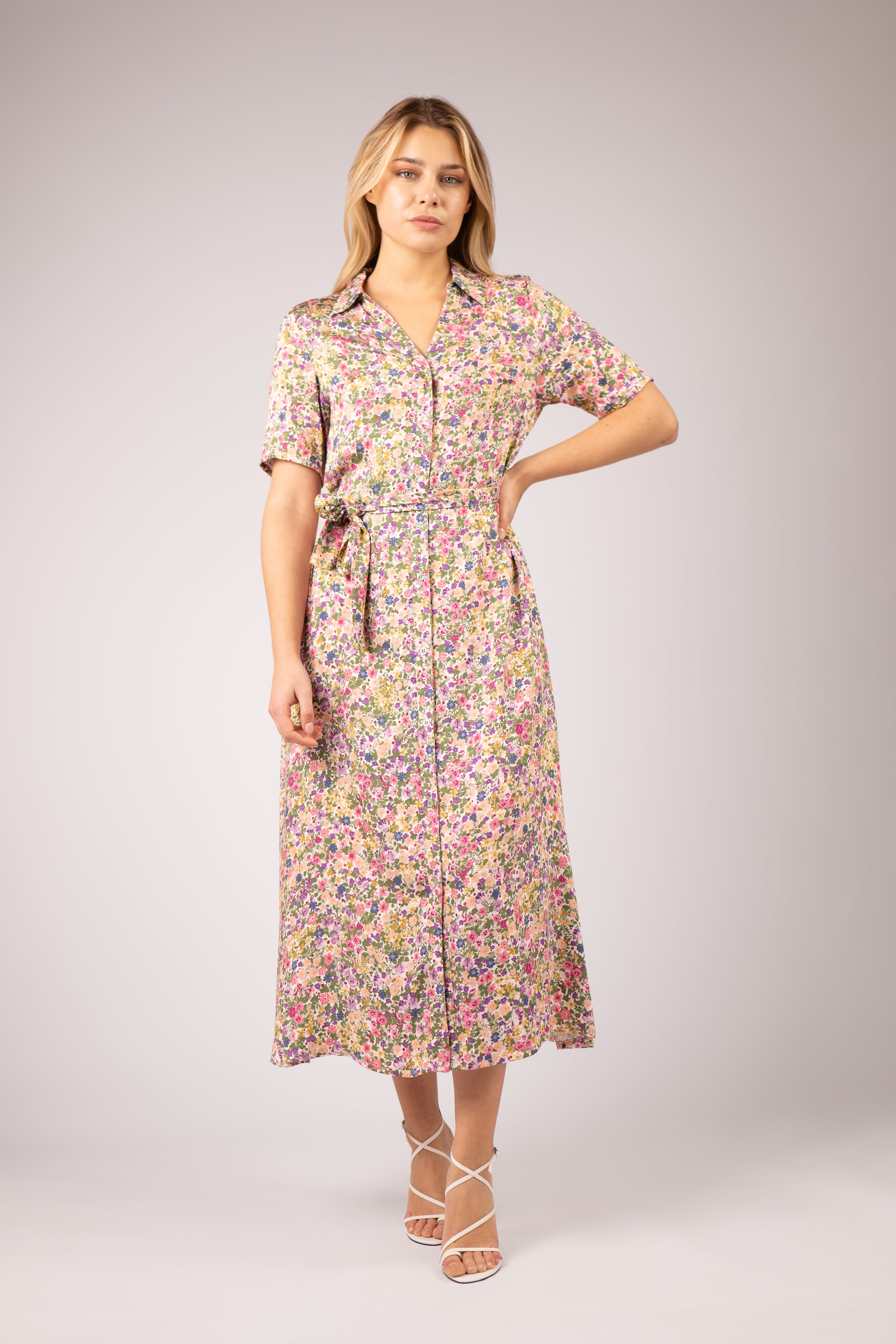 JADIE LONG SHIRT DRESS (FLORAL)