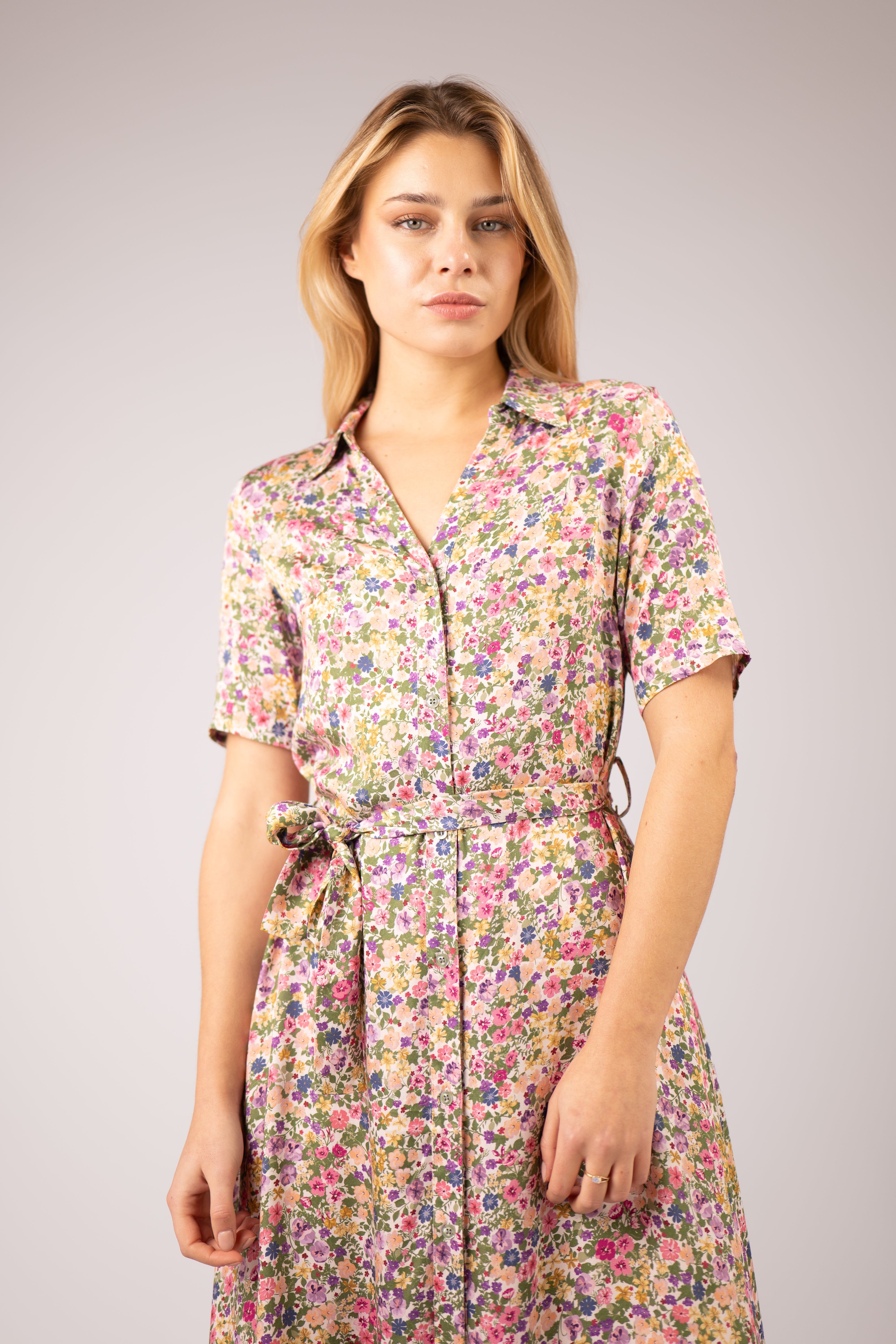 JADIE LONG SHIRT DRESS (FLORAL)