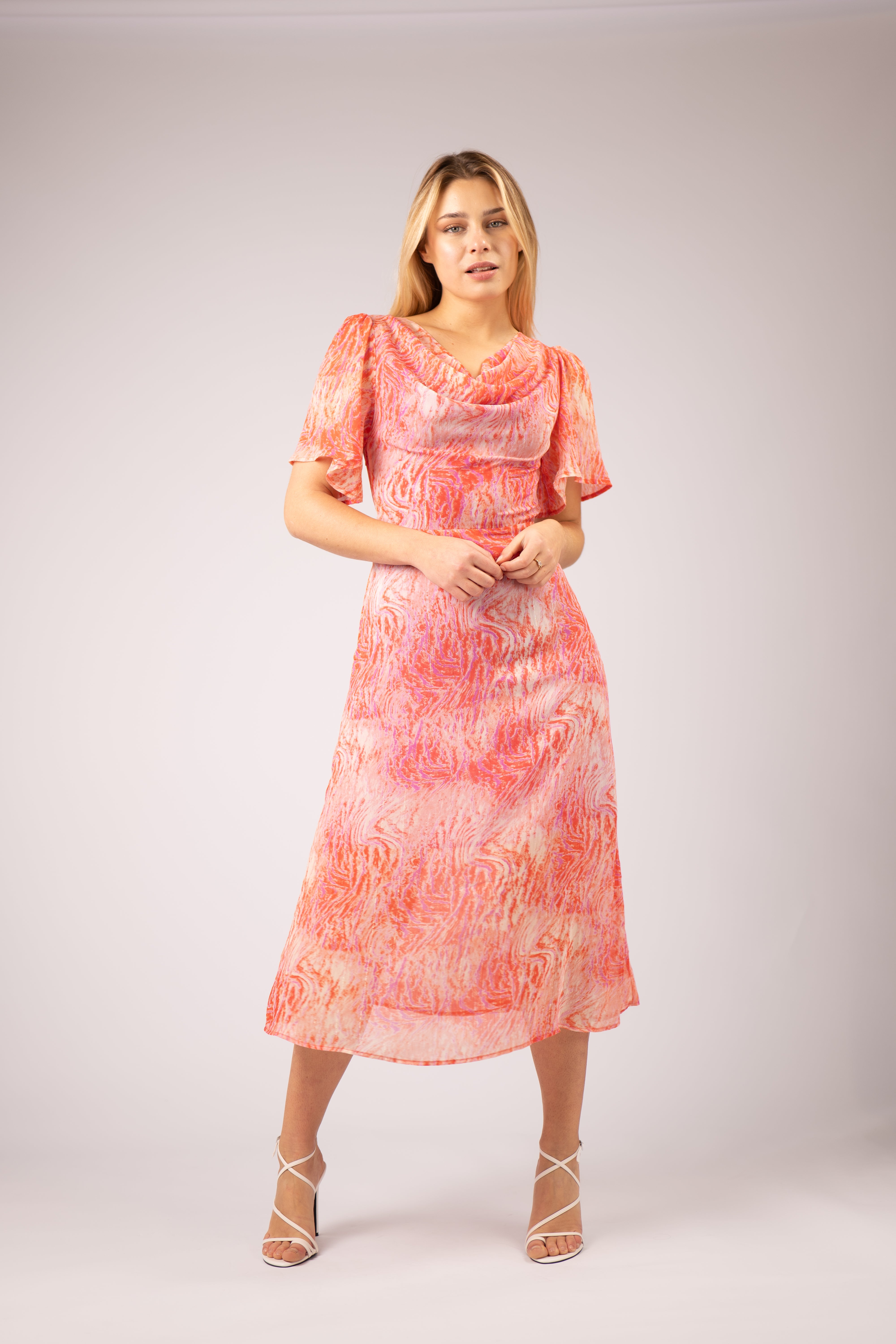 MIMI LONG COWL NECK DRESS (PINK)