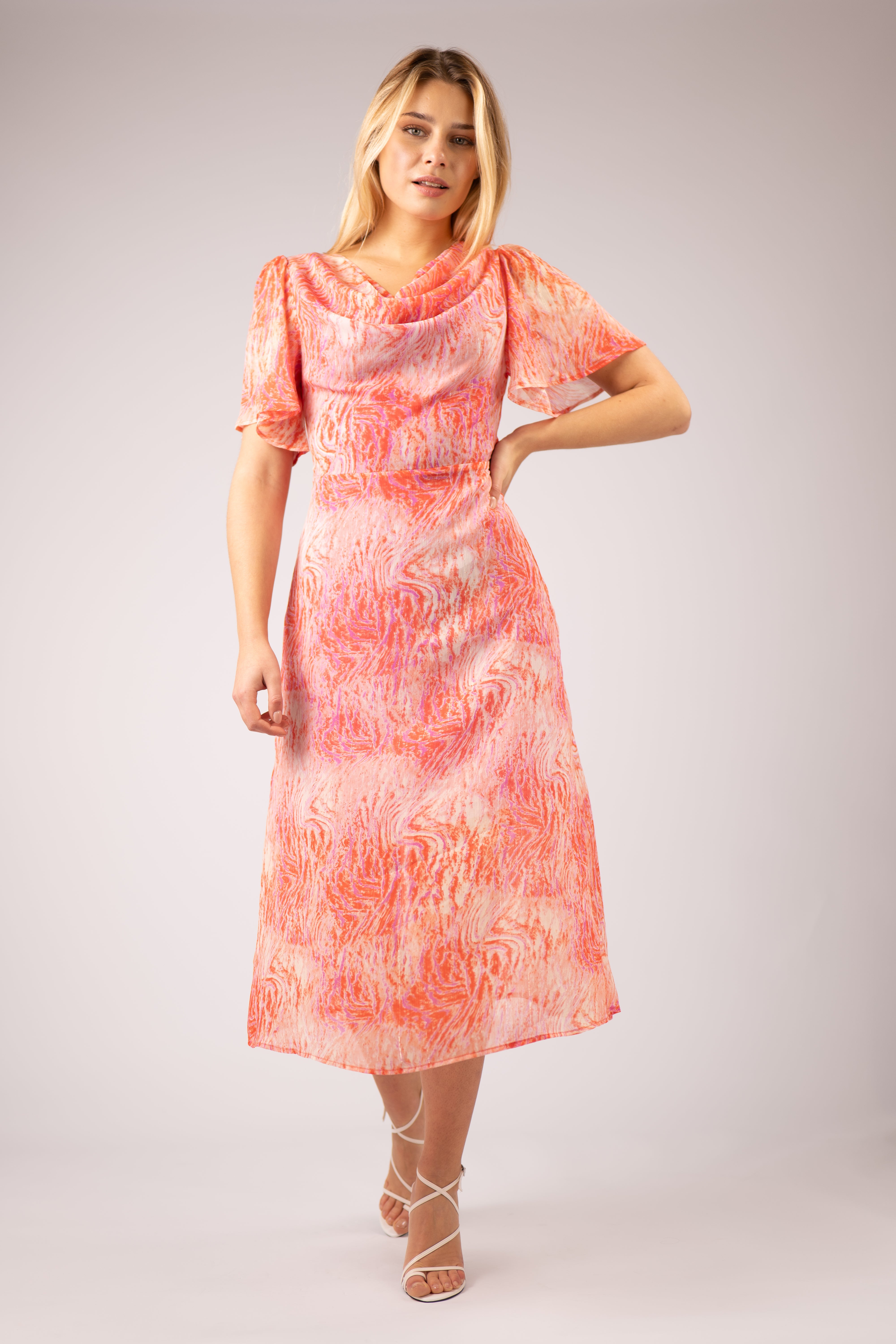 MIMI LONG COWL NECK DRESS (PINK)
