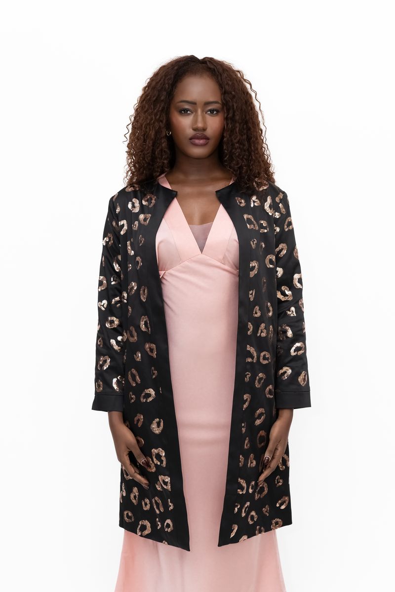 Eclipse Embellished Dress Coat (Black)