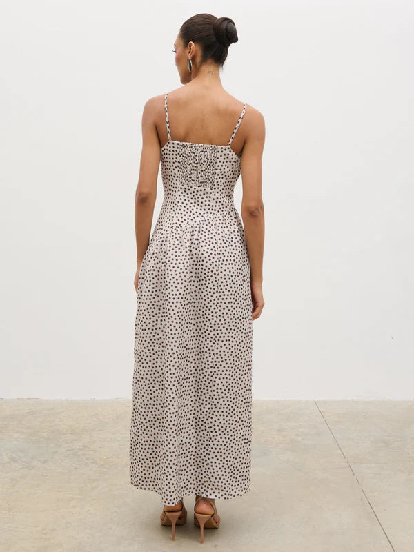 Zaria Maxi Dress (Cream/Brown)