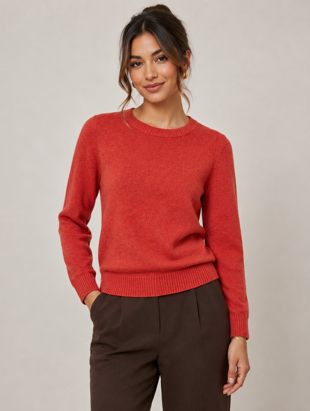 Floria Knitted Jumper (Aurora Red/Dark Melan)