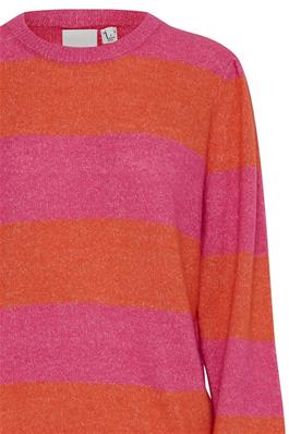 Evelyn Stripe Jumper (Pink Yarrow)