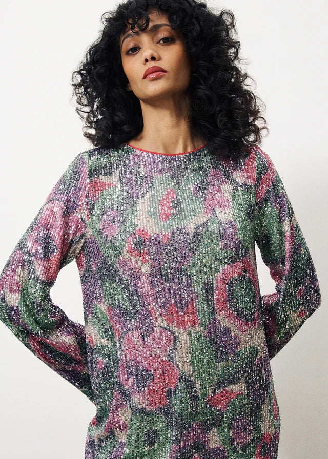 Nelie Sequin Mini Dress (Frnch Bouquet)