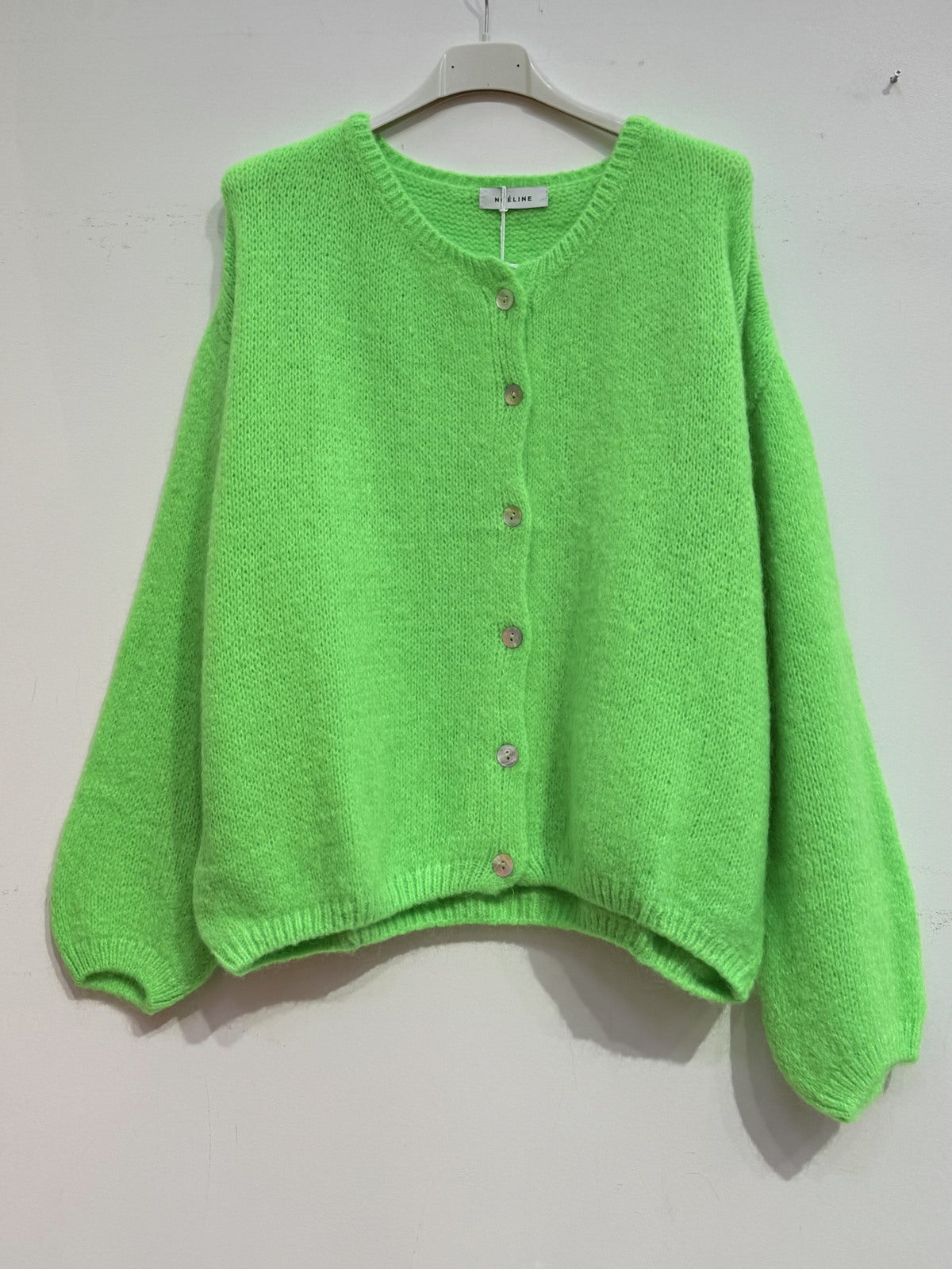 Kimmie Knit Cardigan (Neon Green)