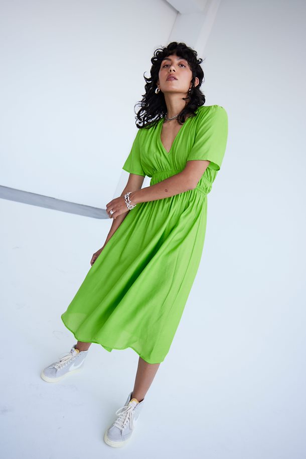 Rilla V-Neck Dress (Greenery)