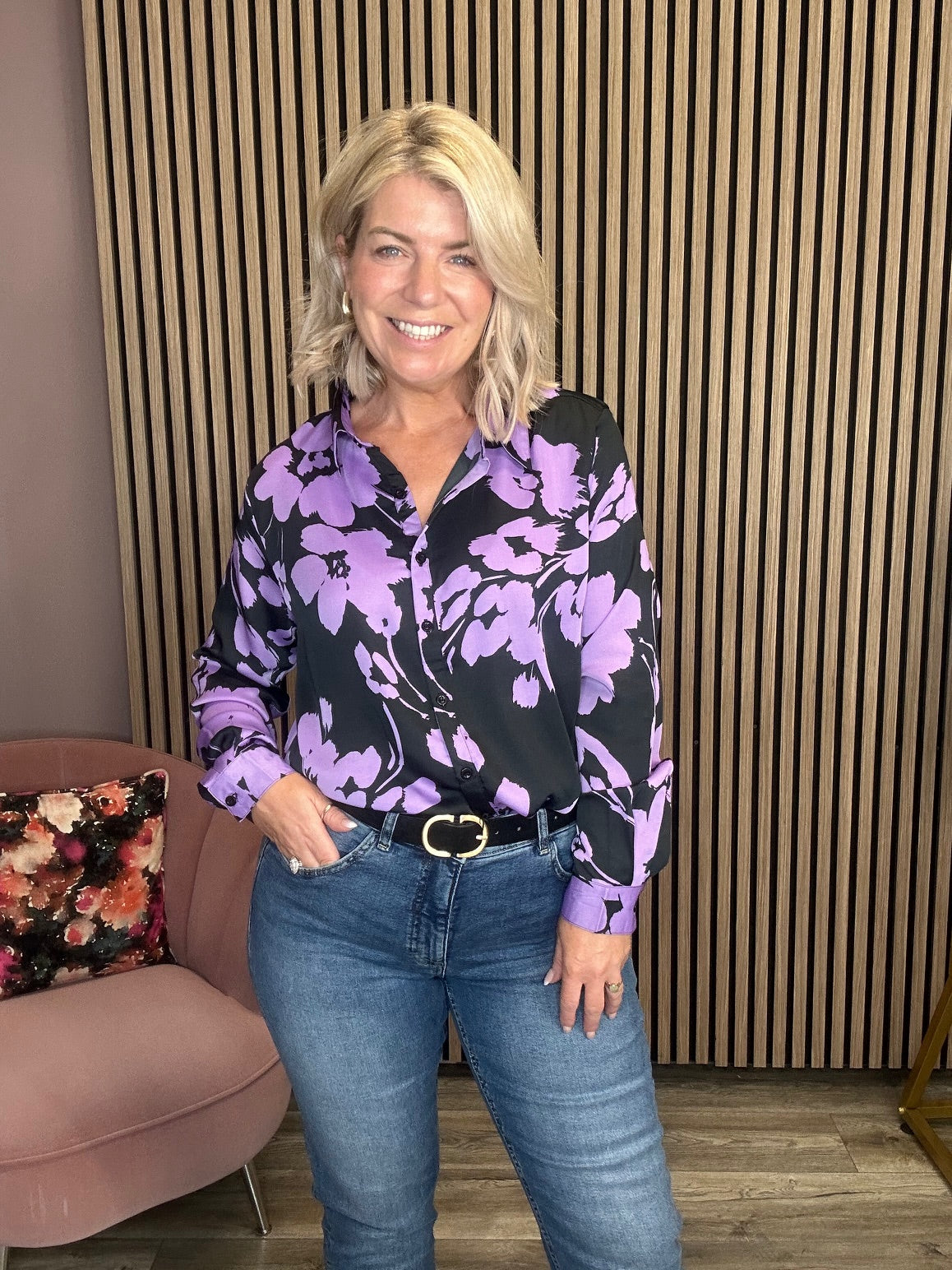 Nevada Shirt (Lilac/Black Floral)