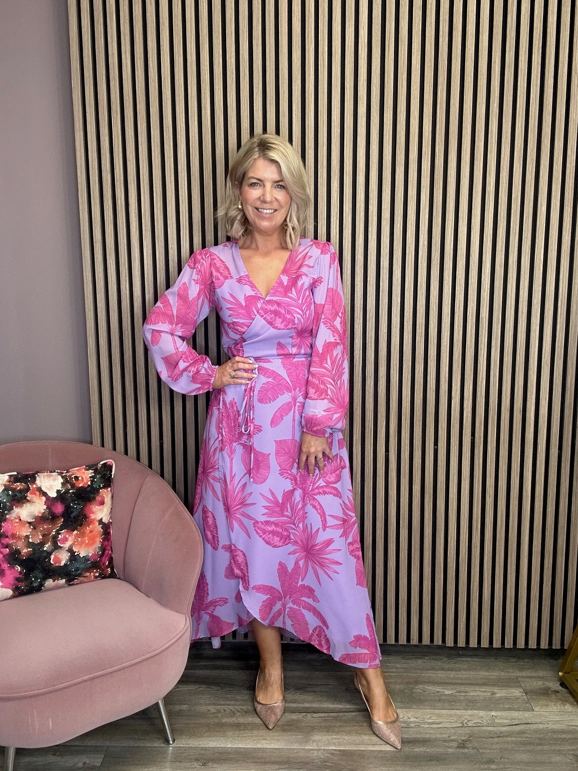 Jagger Maxi Dress (Lilac Jungle Palm)