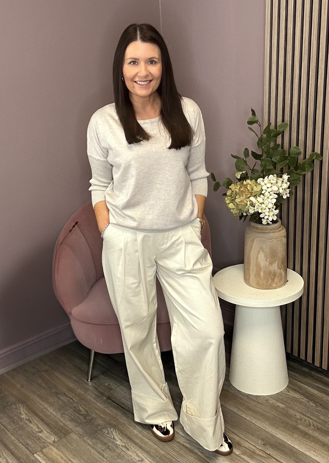 Helena Knit Top (Oatmeal Melange)