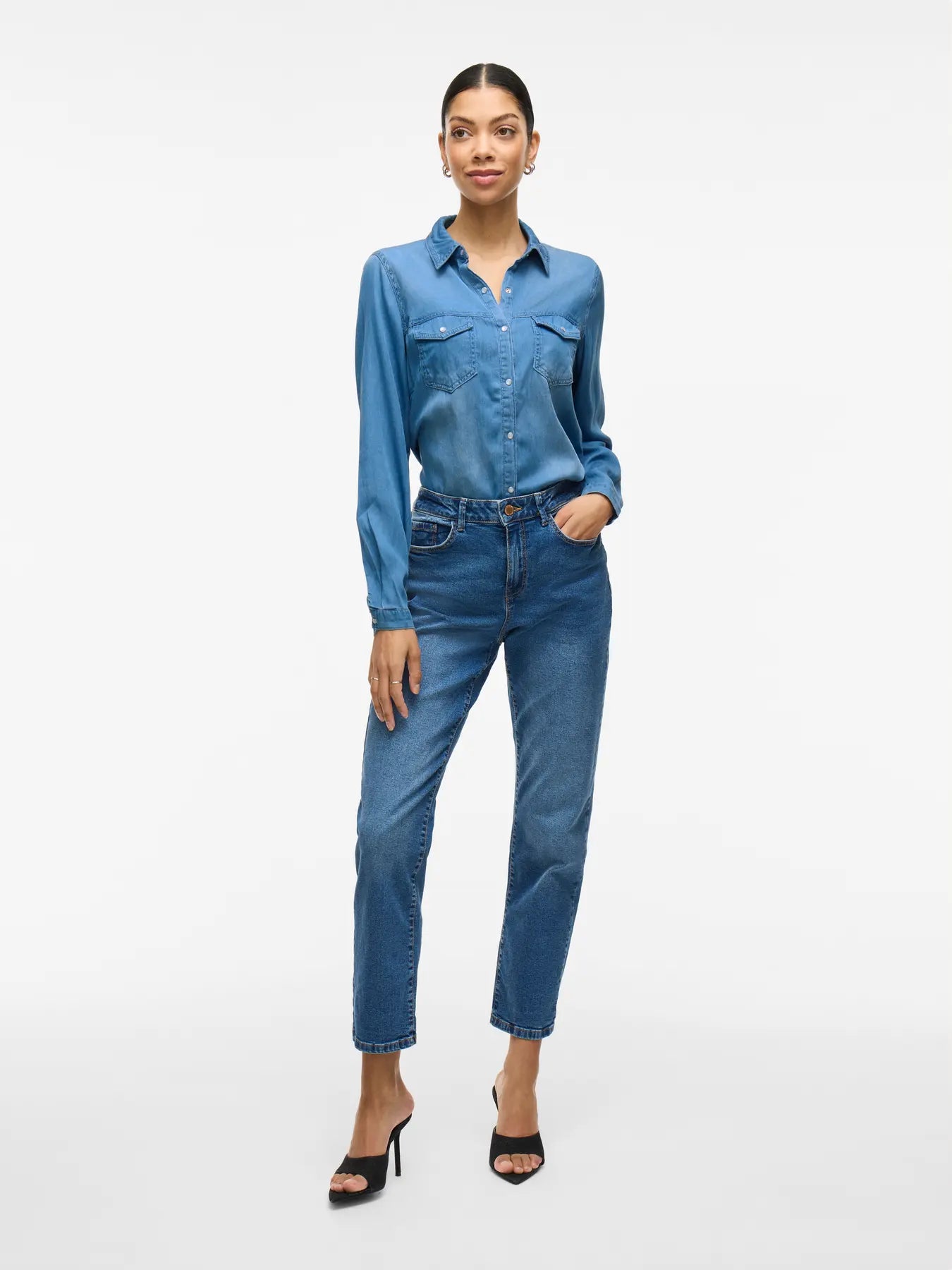 Luca Denim Shirt (Medium Blue)