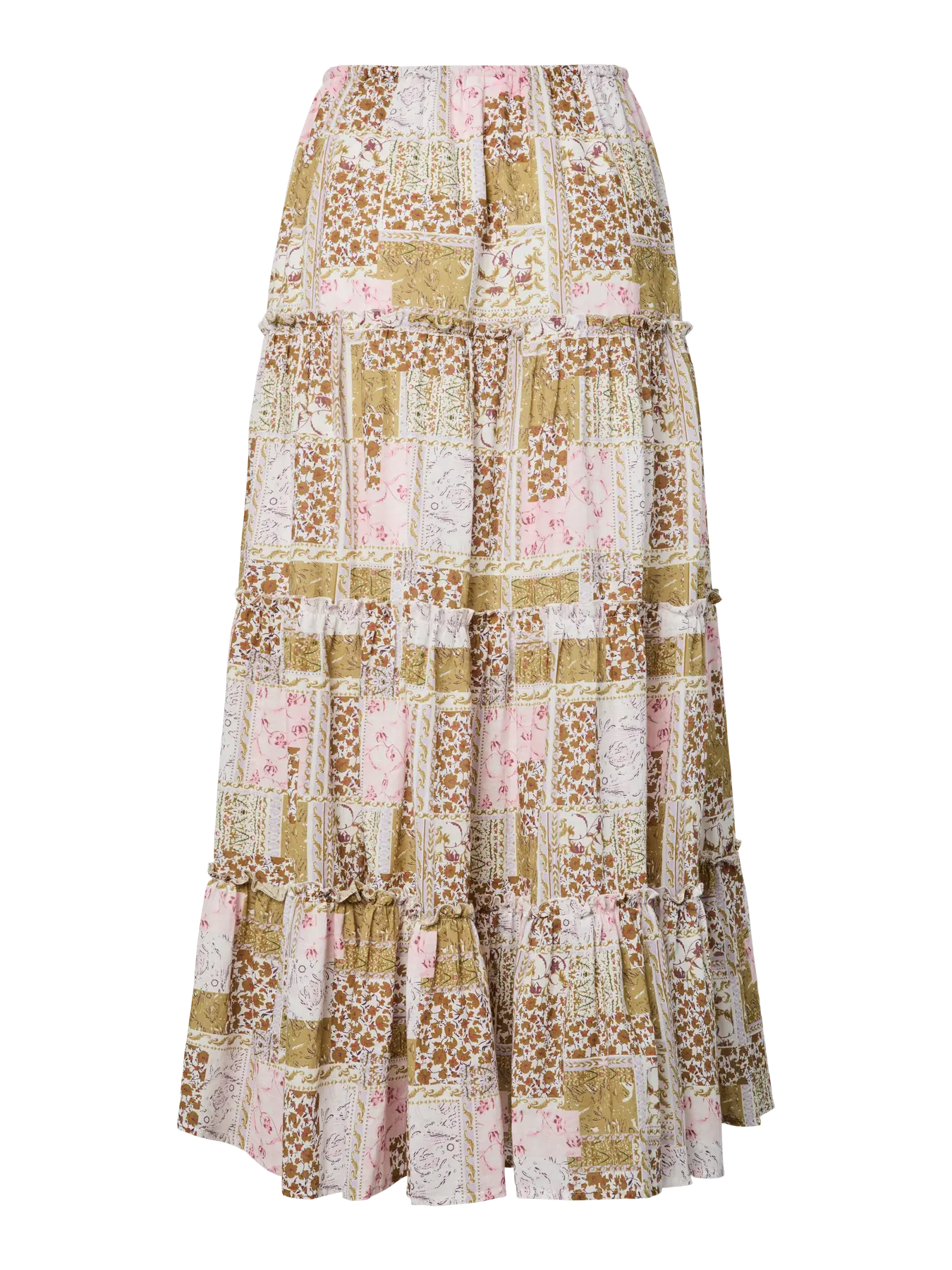 Lori Maxi Skirt (Olive/Pink)